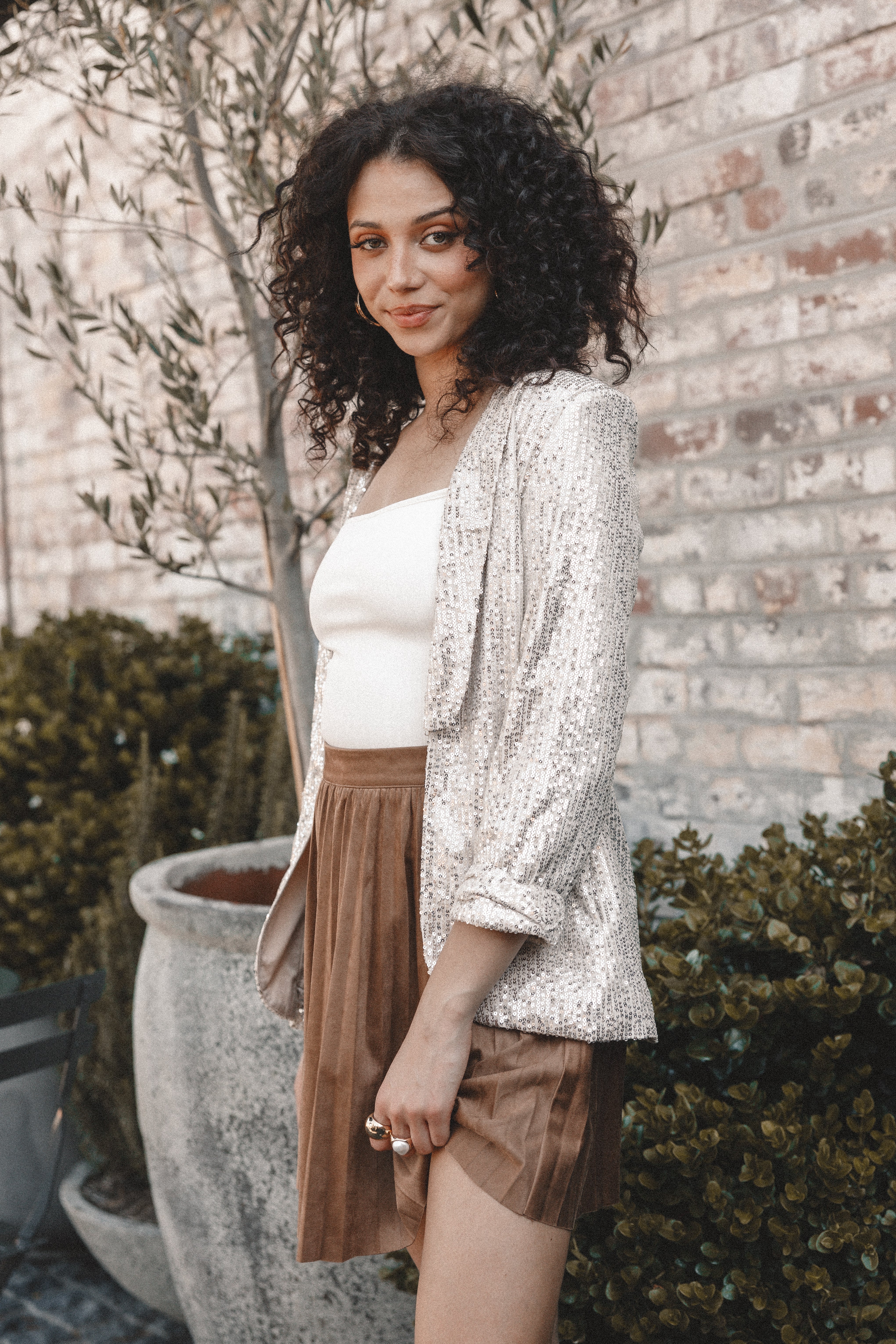 Silver Sequin Blazer for Women - Camille Sparkle Jacket