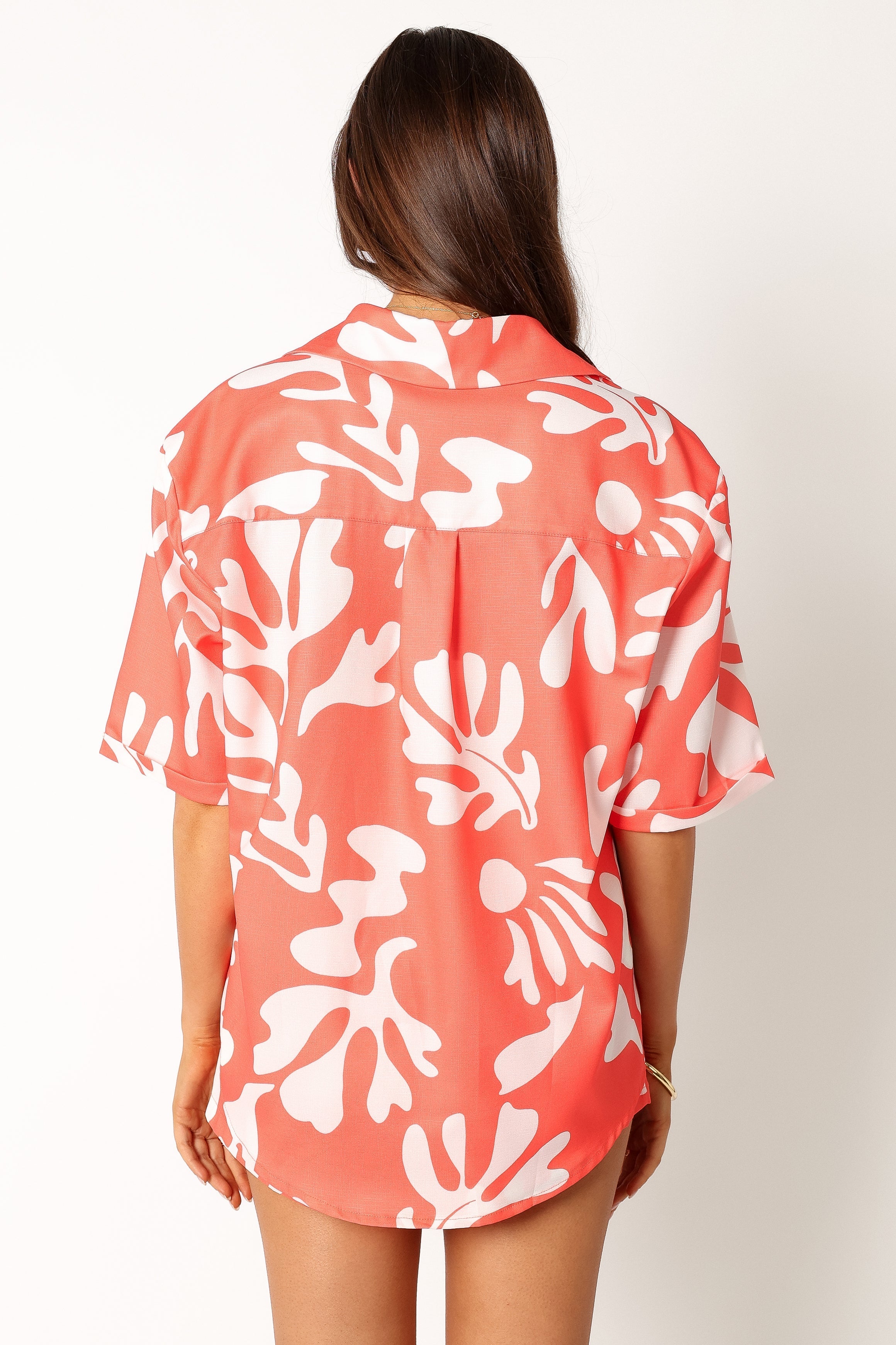 Men's Tropical Print Short Sleeve Button Down Shirt - Payton
