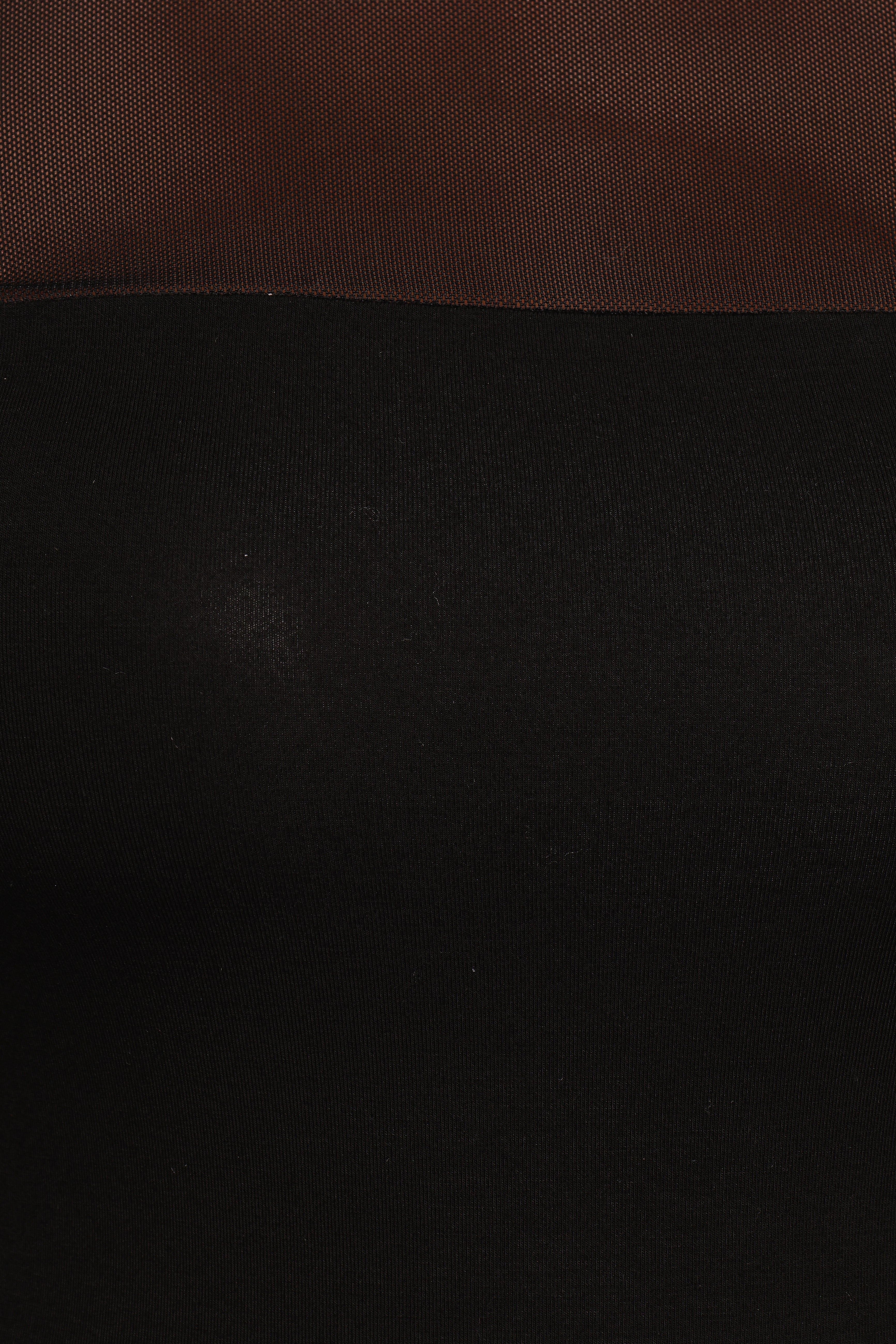 Maverie Black Mesh Panel Top - Long Sleeve Women's Blouse