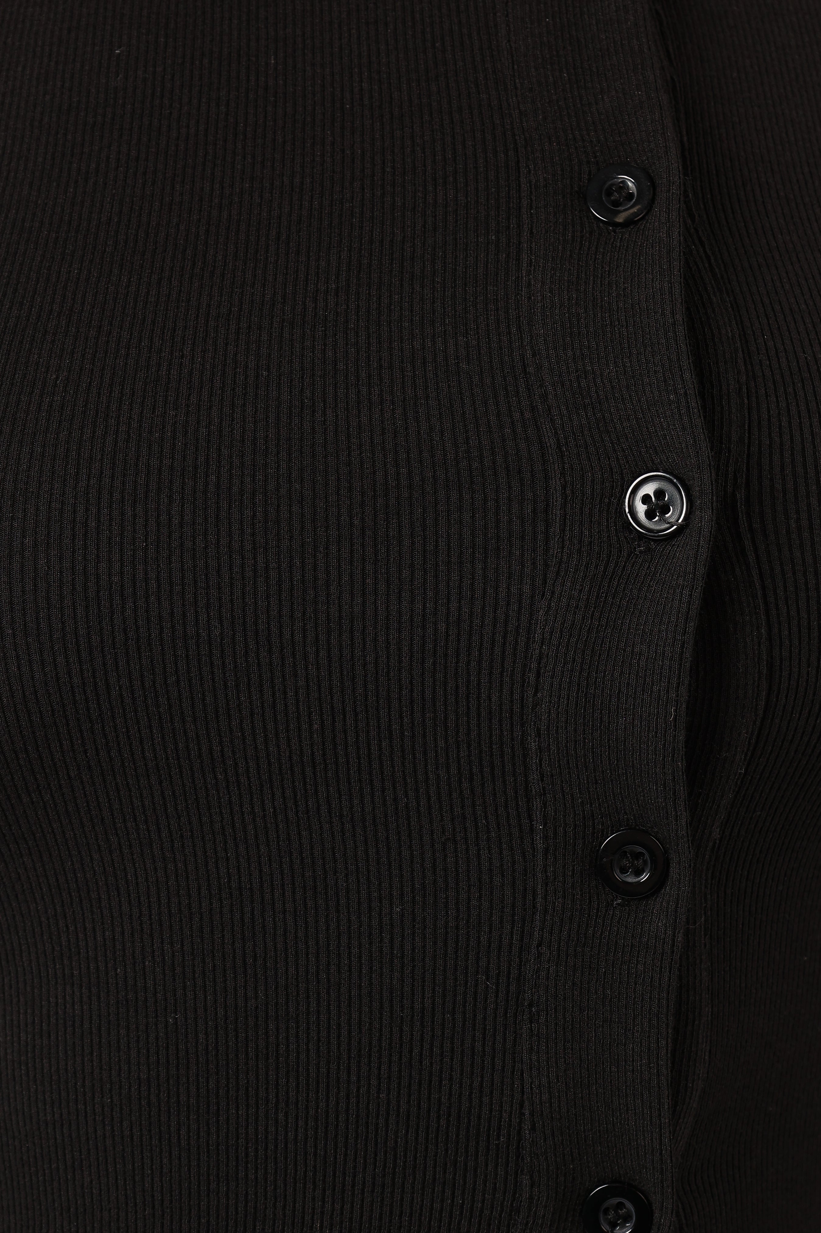 Adeline Black Sleeveless Button-Down Top & Bodycon Skirt Set