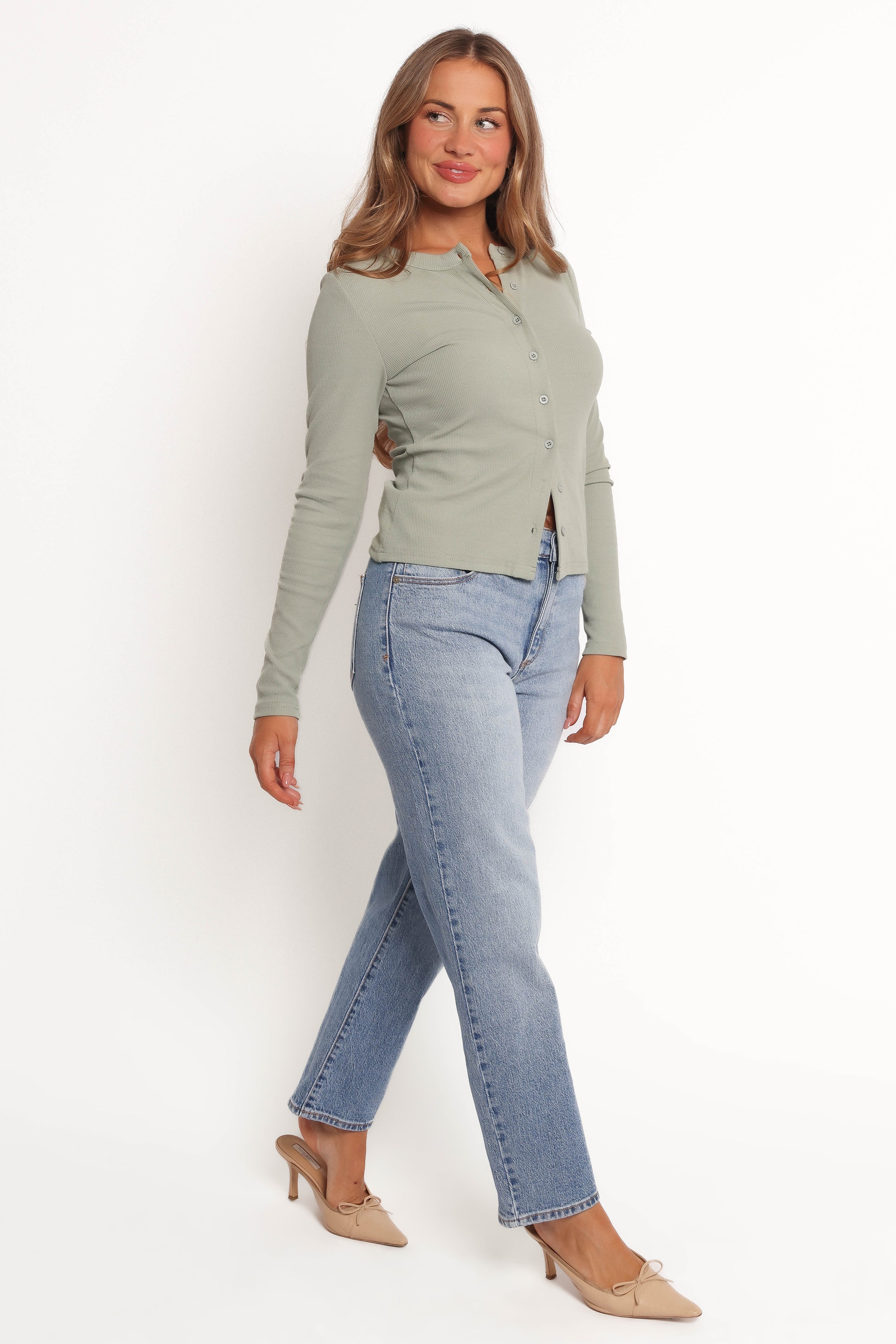 Abrand Felicia Mid Straight Cropped Jeans - Vintage Wash Cotton