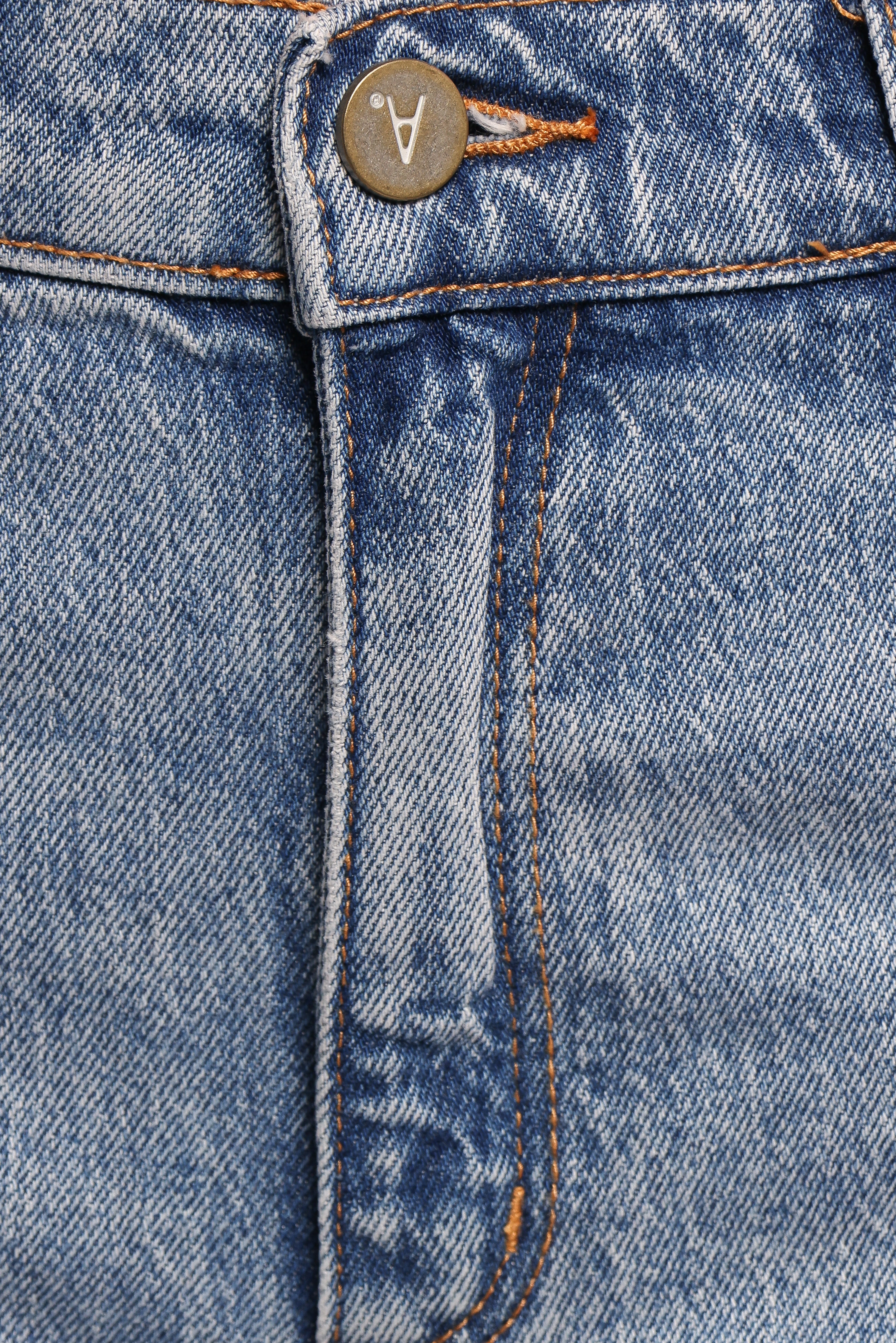 Abrand Felicia Mid Straight Cropped Jeans - Vintage Wash Cotton