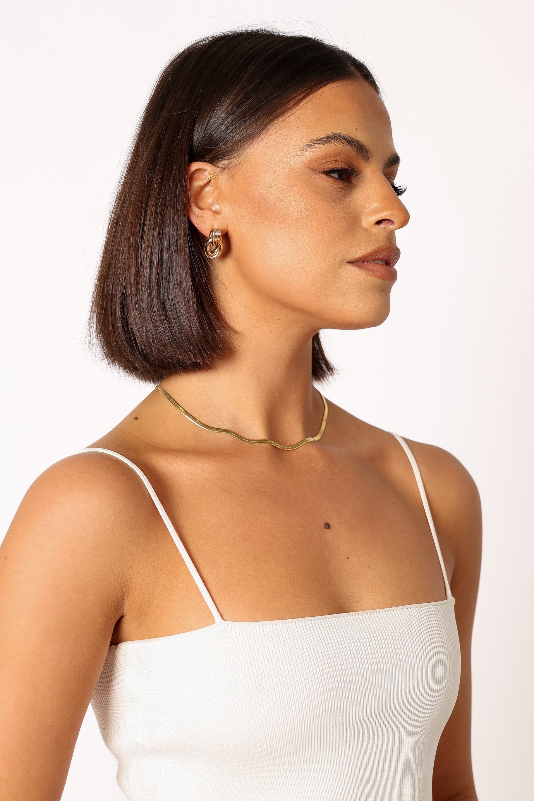 Gold Knot Hoop Earrings with Stud Back Closure - Knox Jewelry