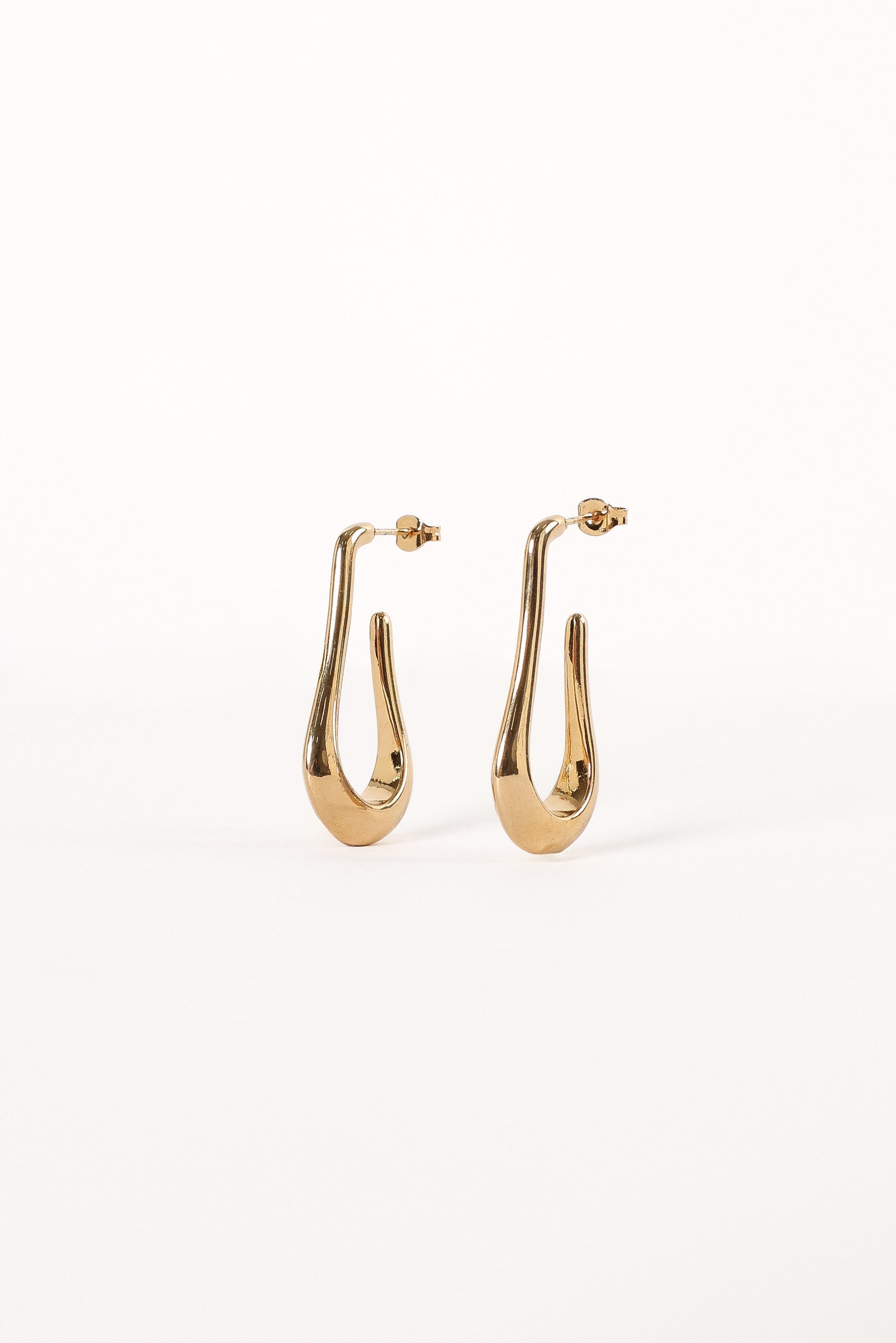 Gold Drop Earrings for Women - Sleek Dangle Studs in Alloy
