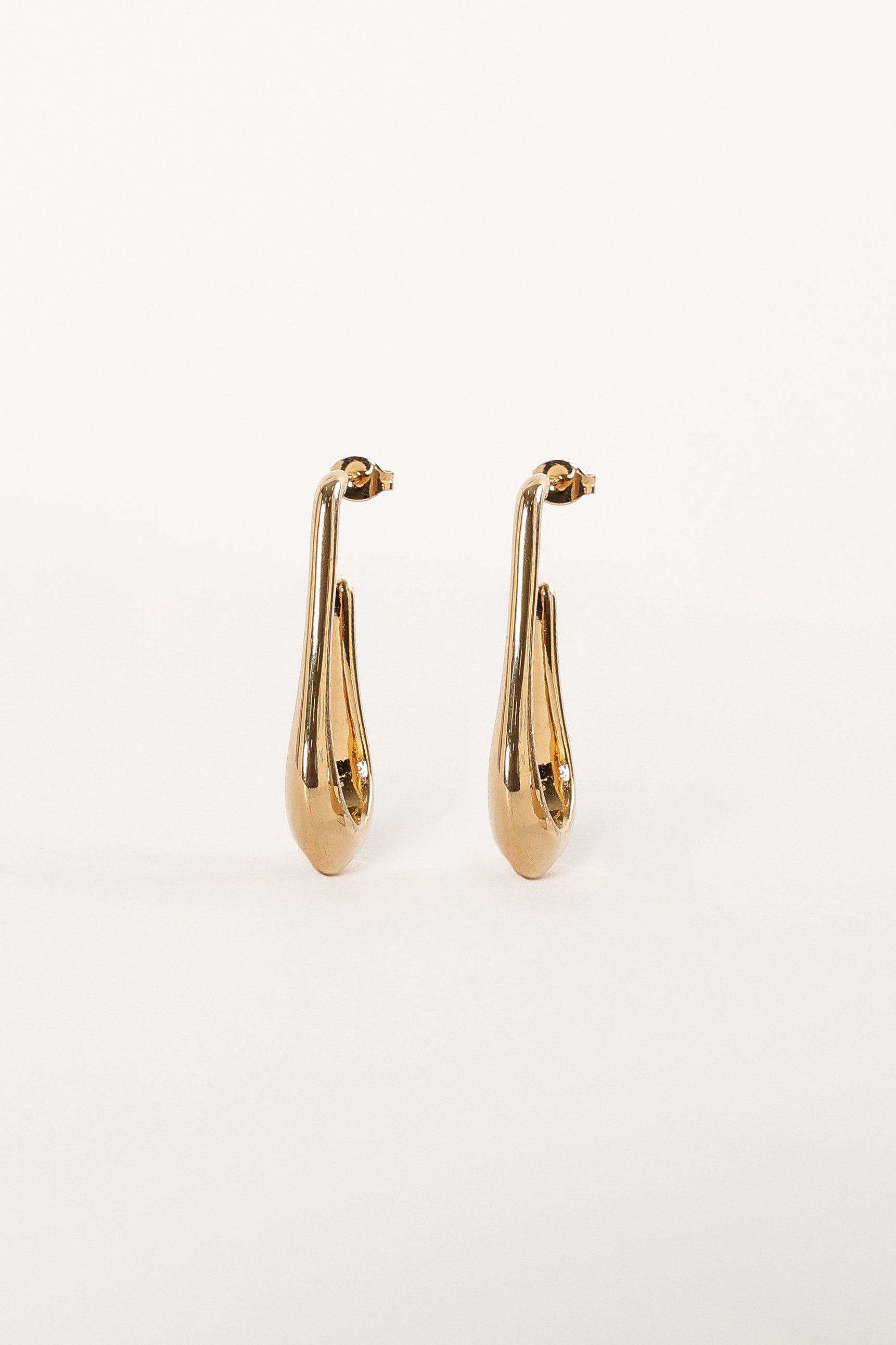 Gold Drop Earrings for Women - Sleek Dangle Studs in Alloy