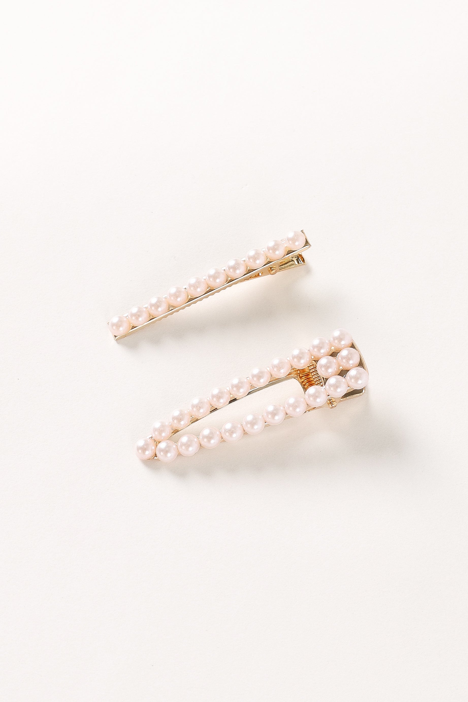 Gold Hair Clips with Pearl Floral Design - Briar Pins