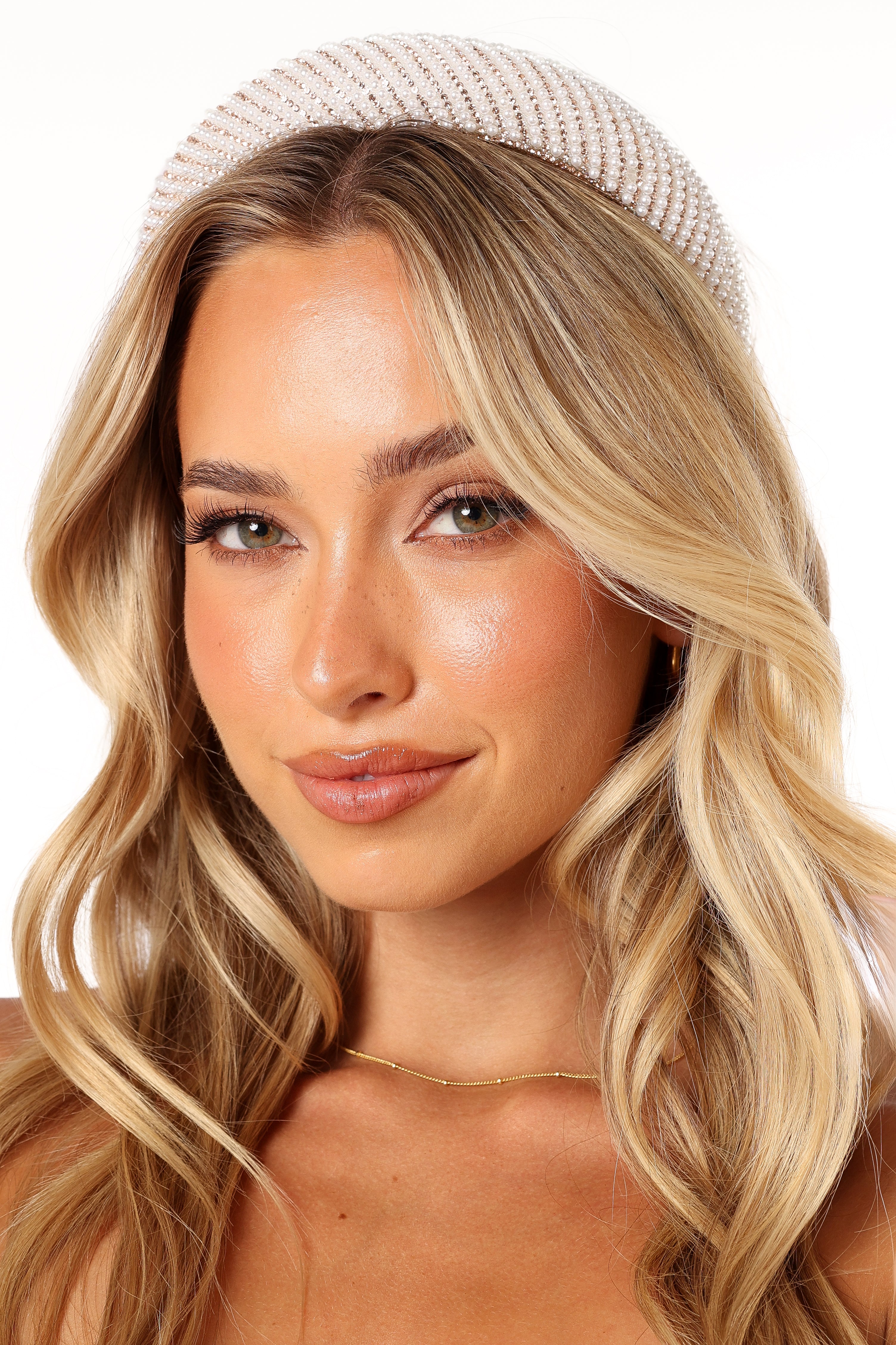 Pearl Carey Headband - Elegant Faux Pearl Wide Band