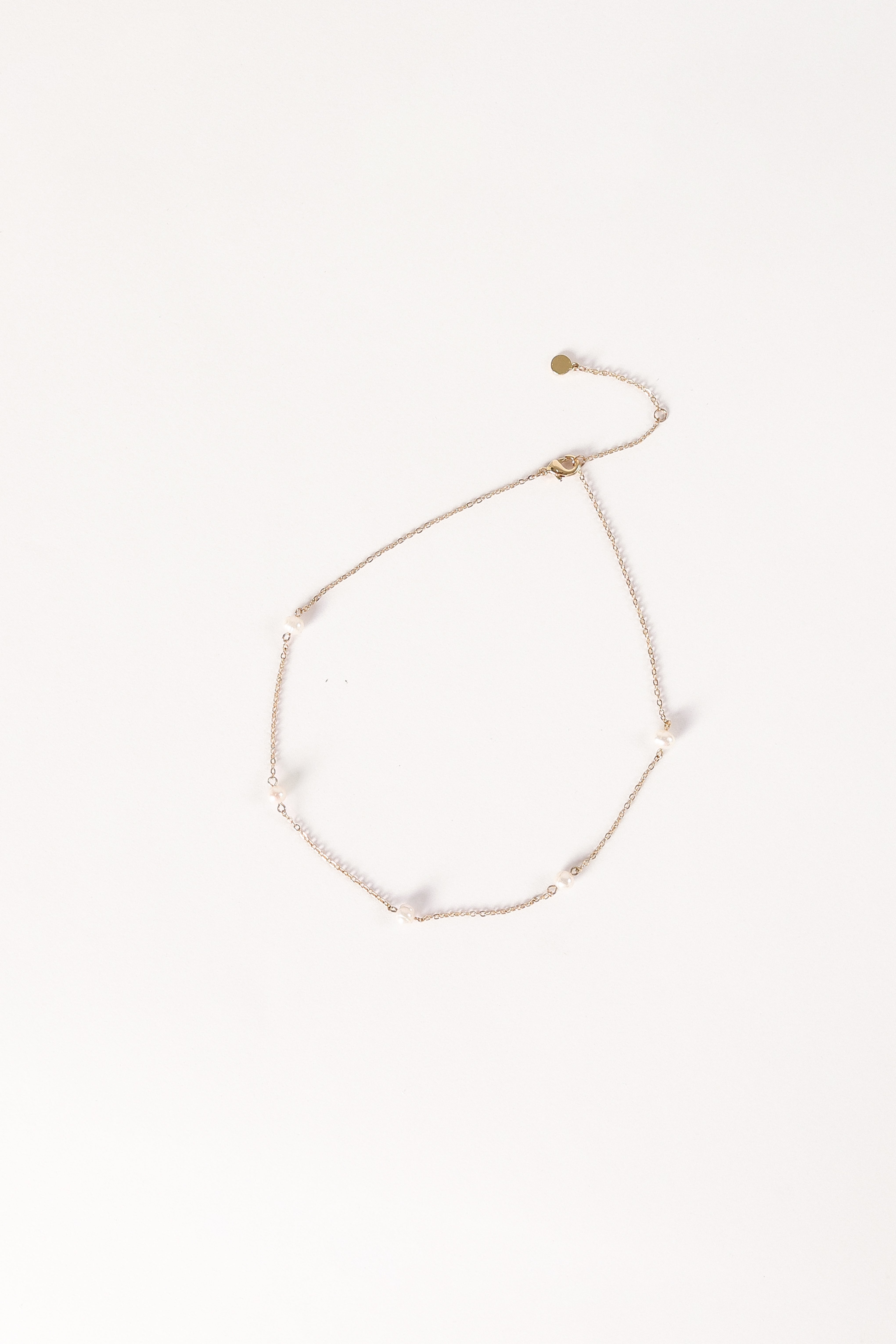 Gold Pearl Necklace with Brass Chain – Kealy Elegant Jewelry