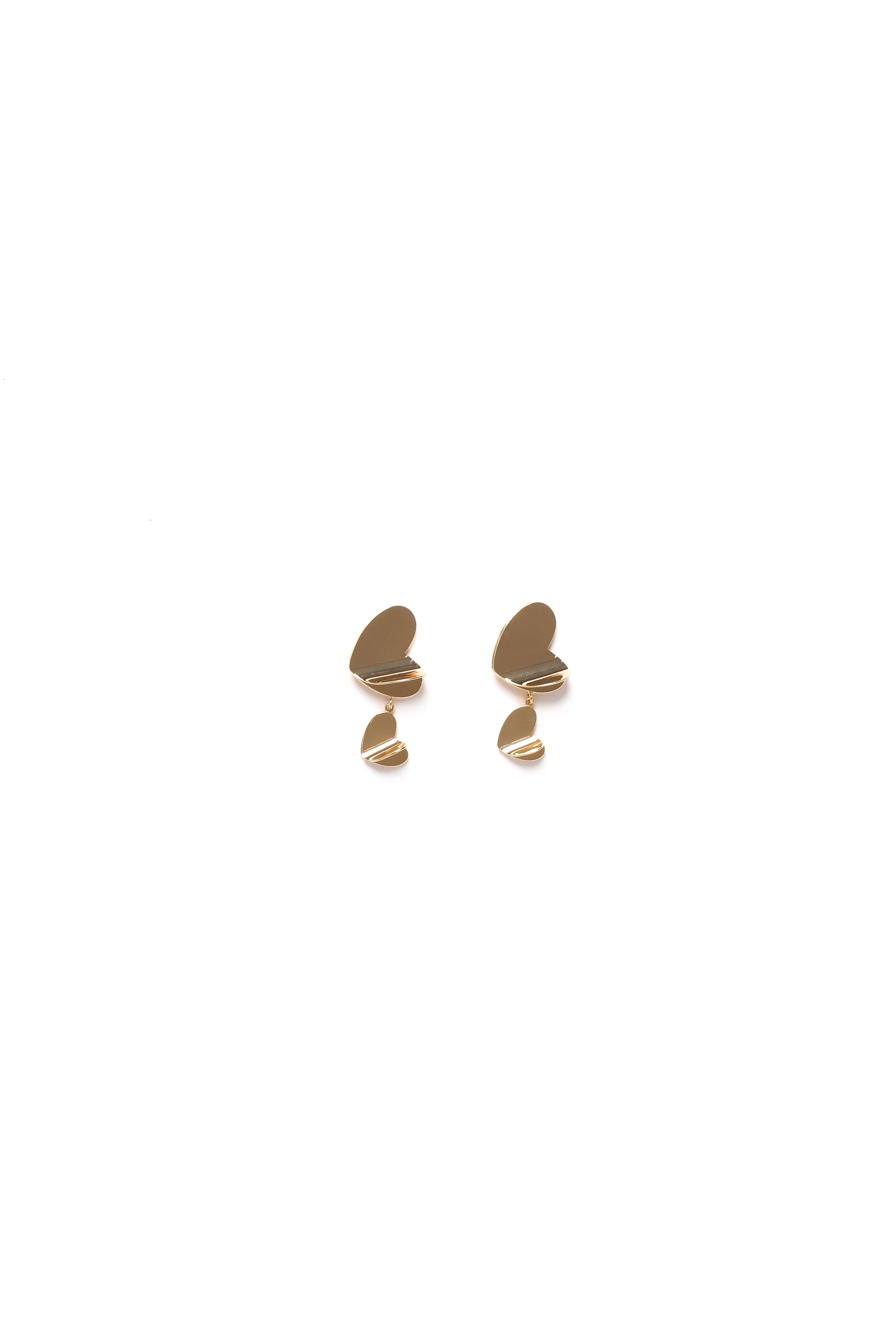 Gold Drop Earrings with Pearl & Heart Design - Giselle