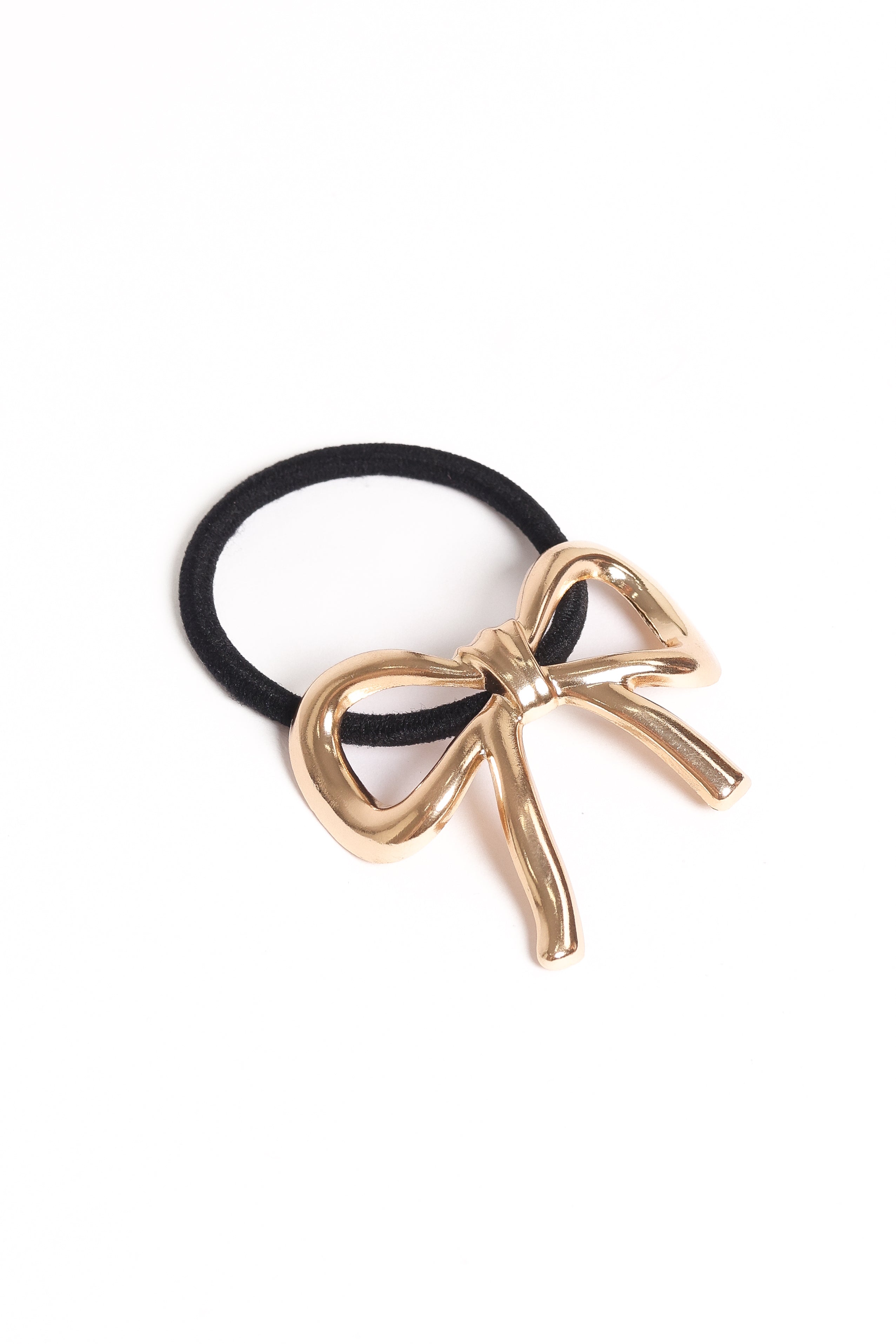 Roxy Gold Bow Hair Tie - Elegant Elastic Hair Accessory