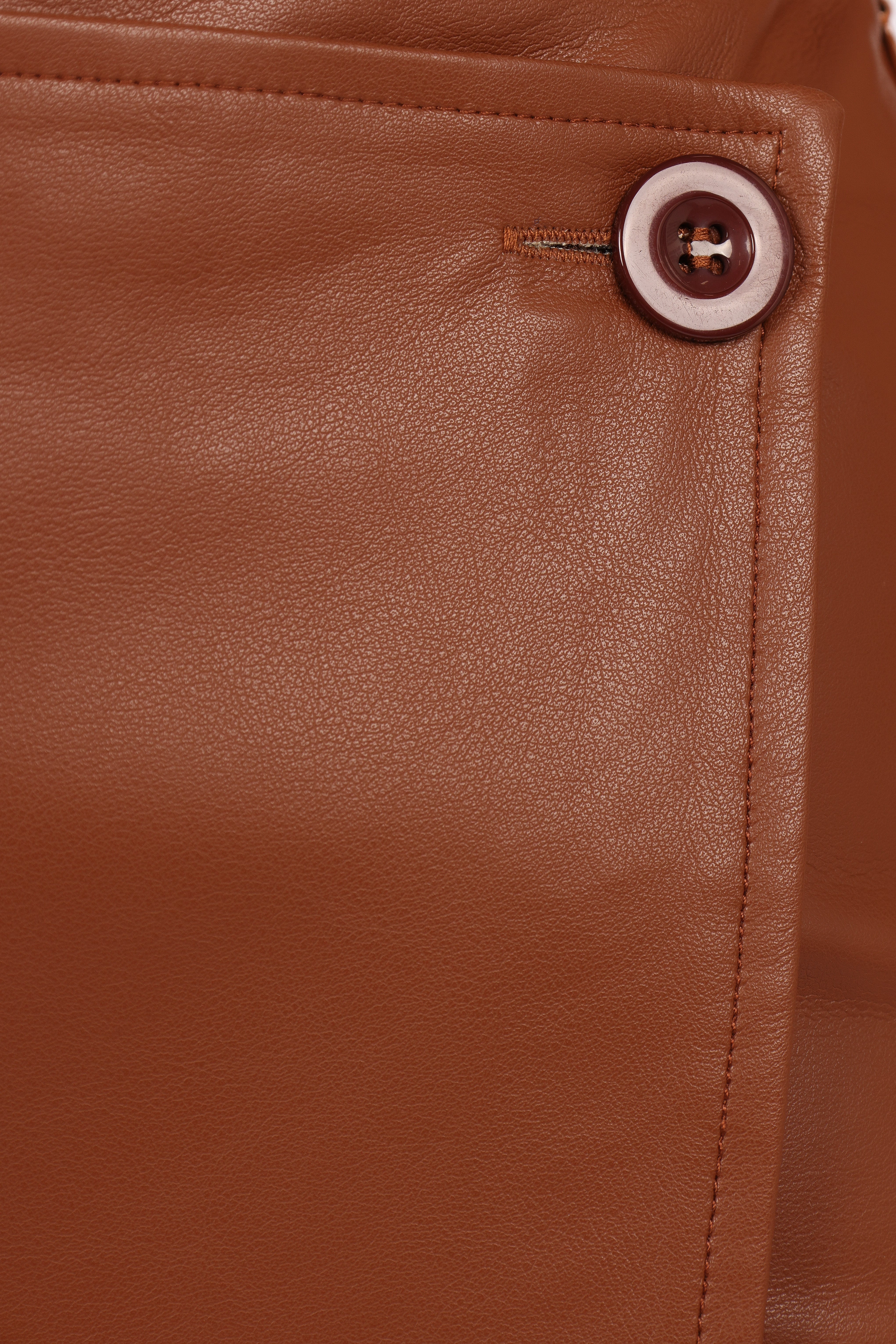 Rebecca Asymmetric Faux Leather Mini Skirt in Camel