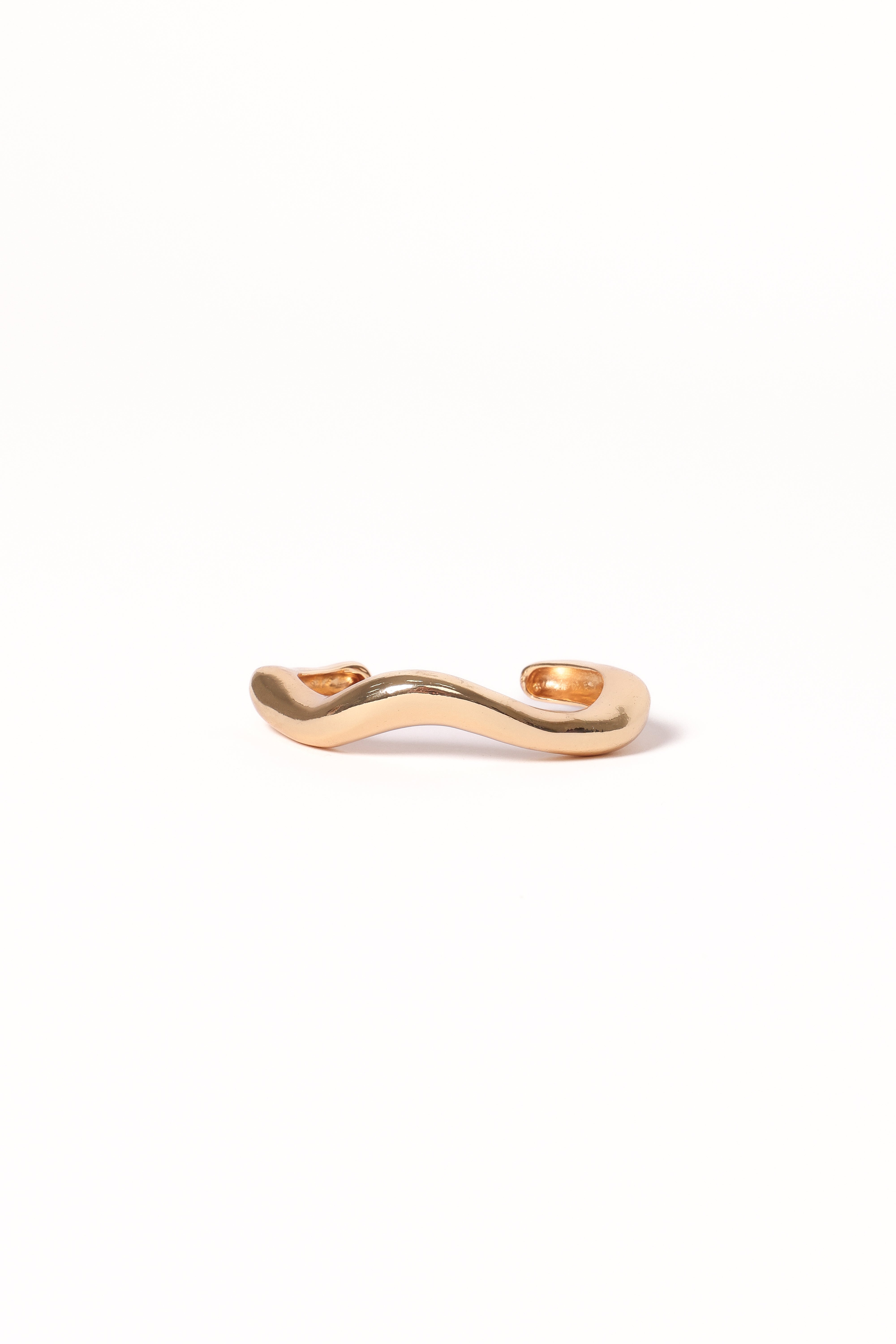 Gold Cuff Bangle Bracelet - Banks Stainless Steel Slip-On Design