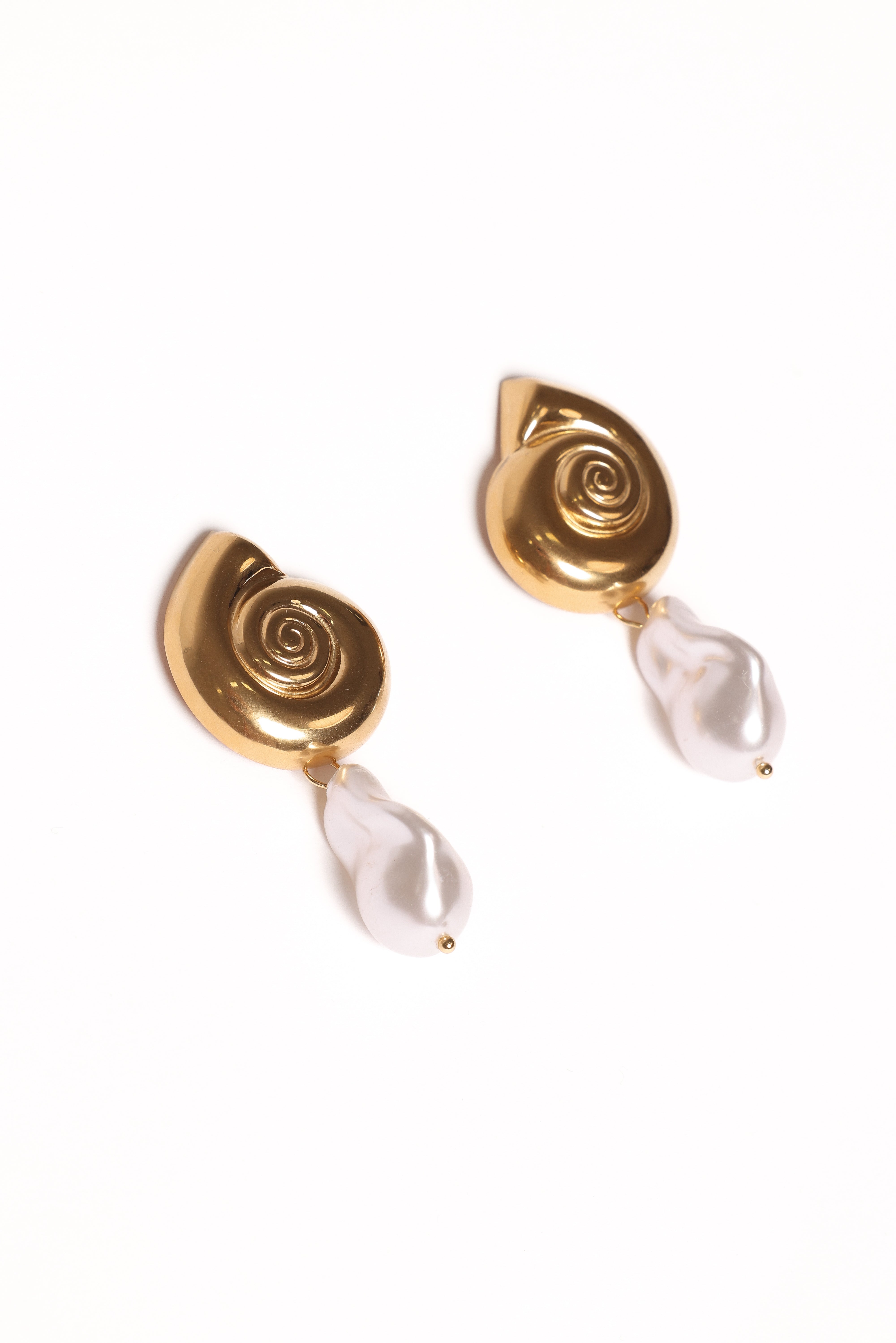 Gold Pearl Drop Earrings - Esperanza Elegant Studs for Women