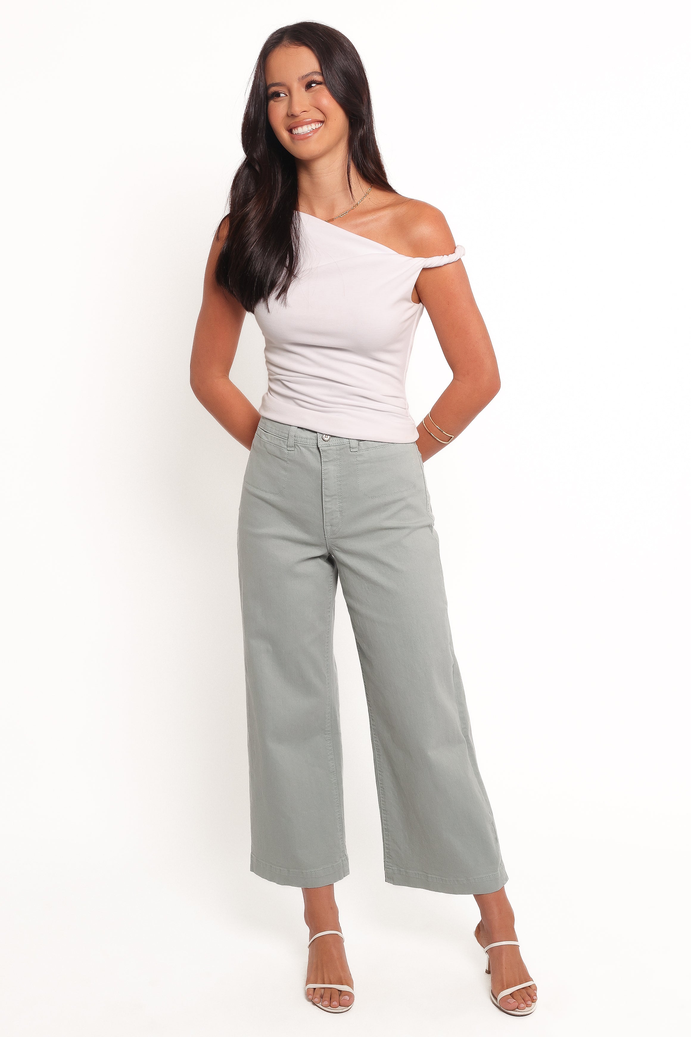Gemma High Waist Cropped Wide Leg Jeans - 100% Cotton