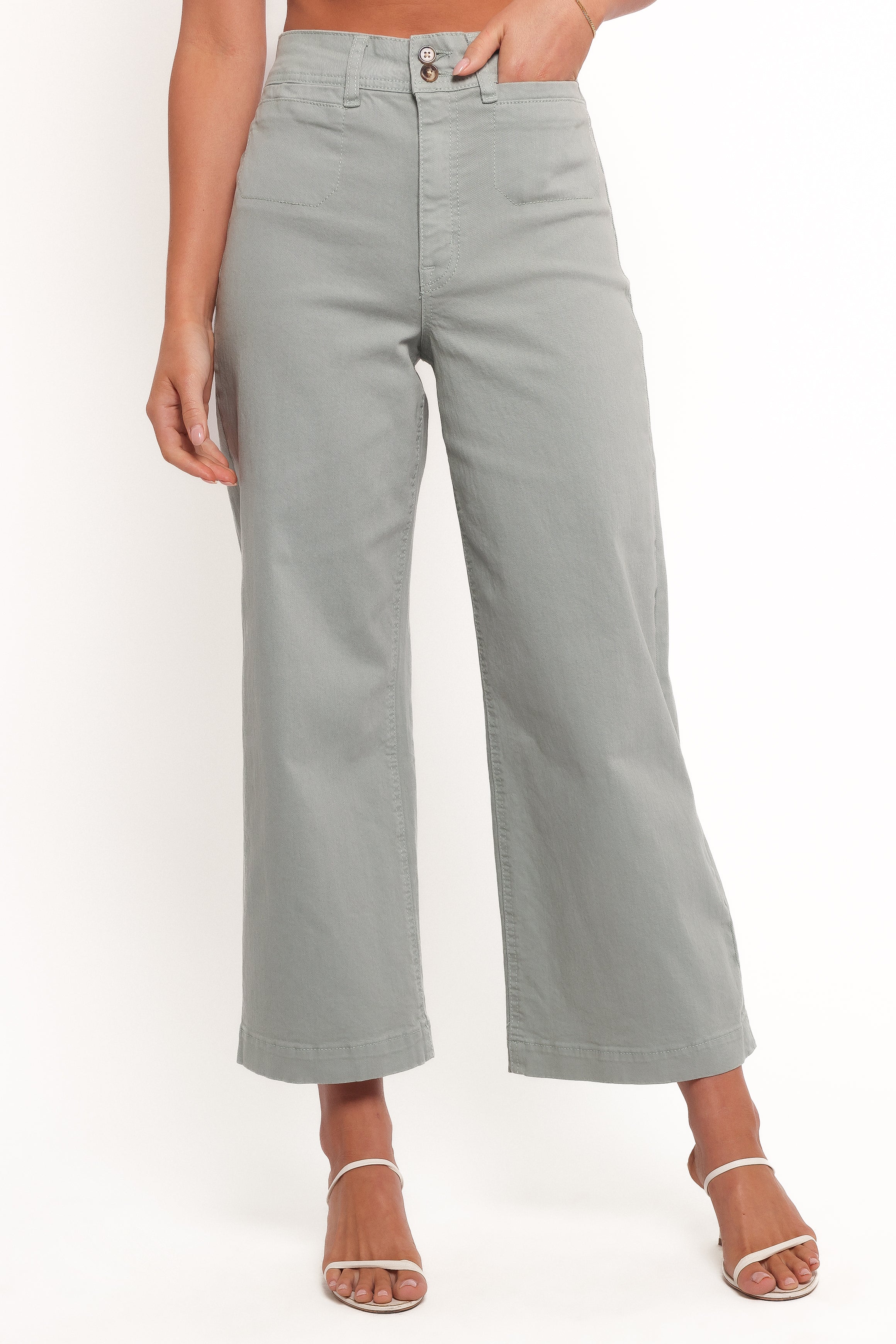 Gemma High Waist Cropped Wide Leg Jeans - 100% Cotton