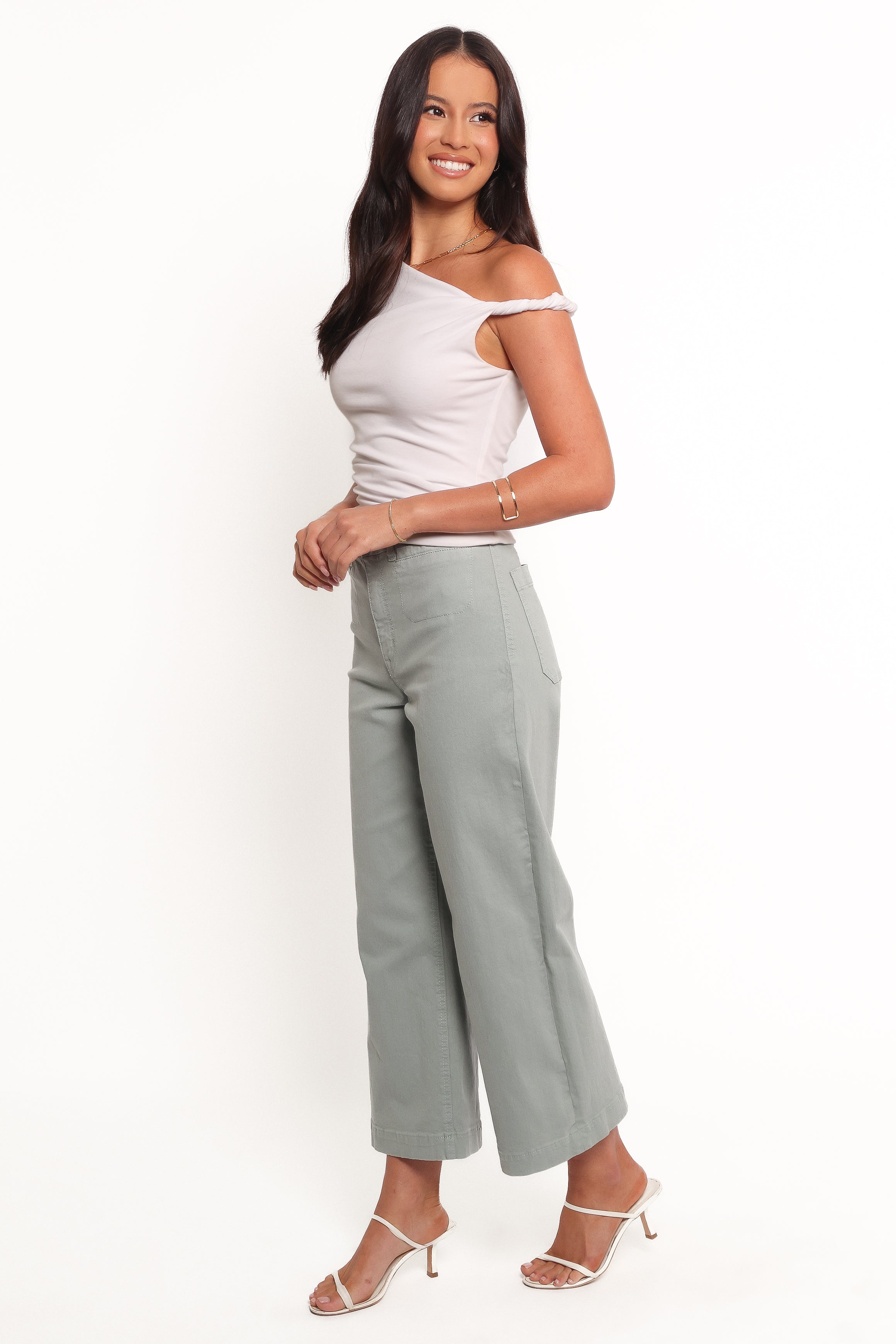 Gemma High Waist Cropped Wide Leg Jeans - 100% Cotton