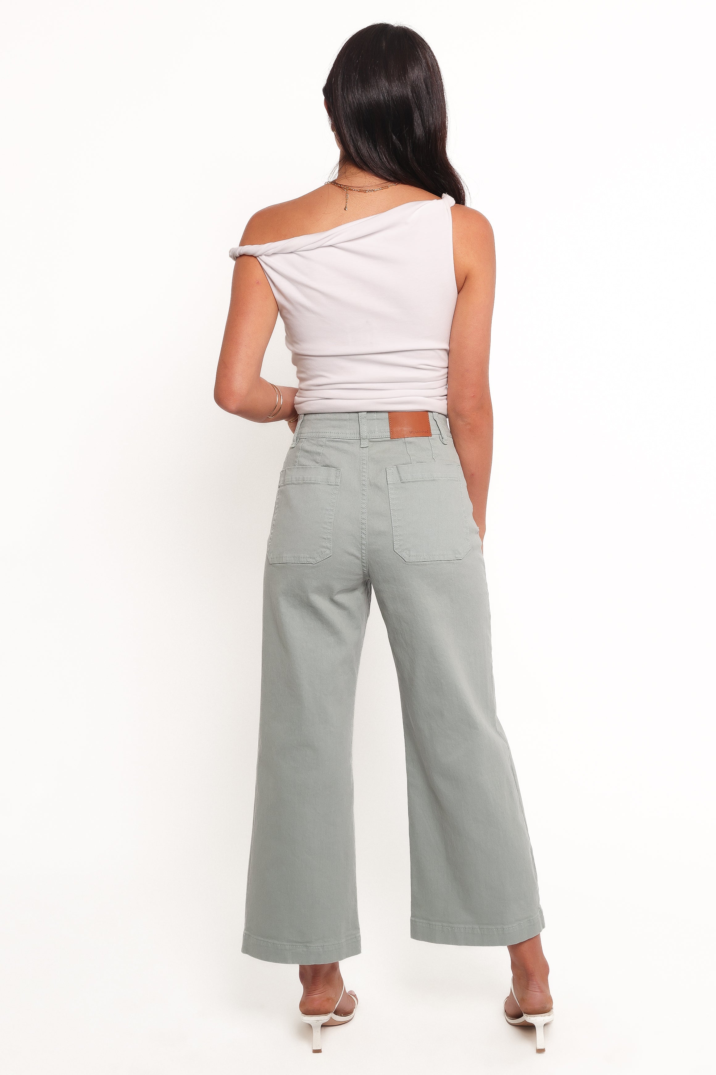 Gemma High Waist Cropped Wide Leg Jeans - 100% Cotton