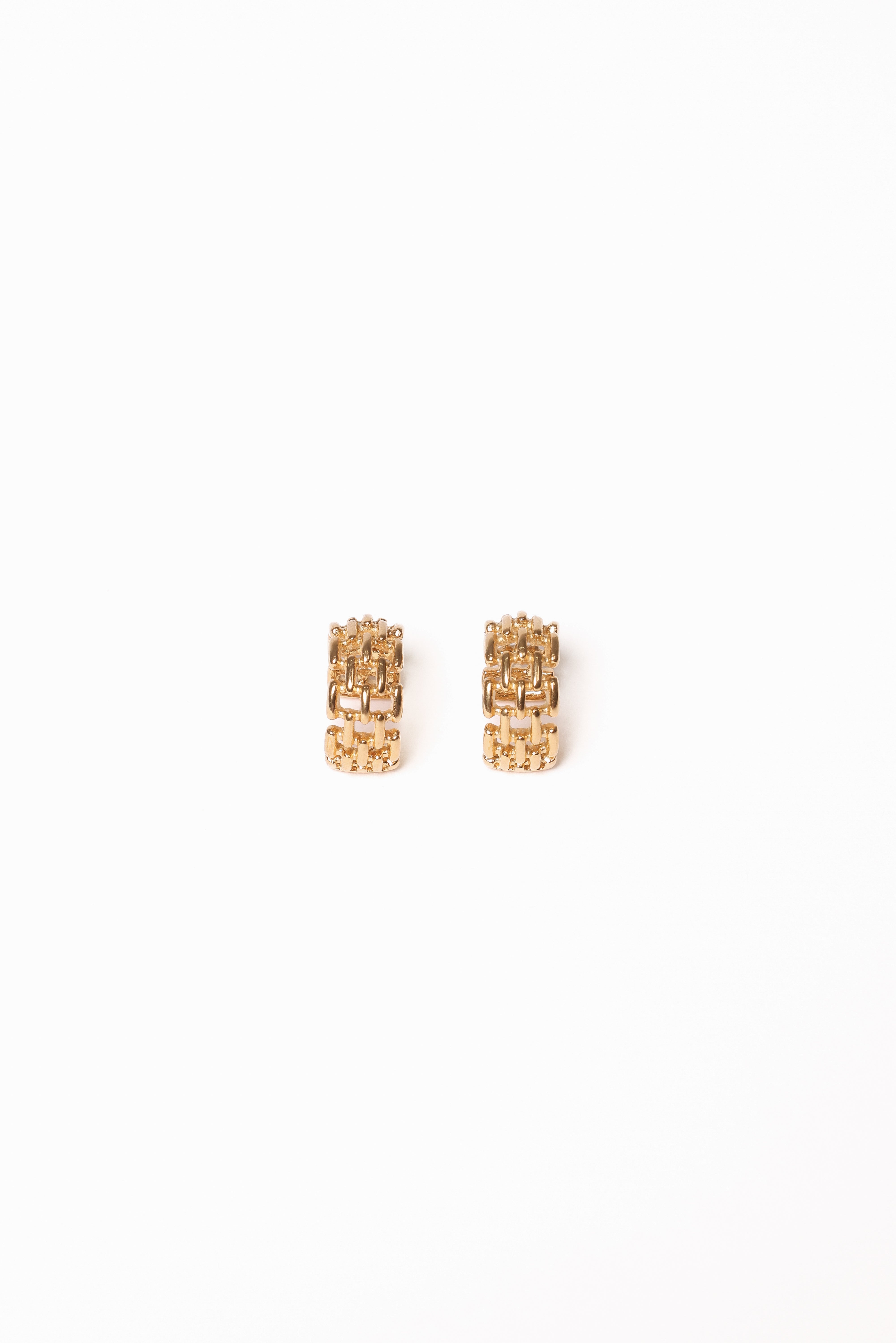 Gold Fleur Hoop Earrings - 1" Alloy Stud Back Closure