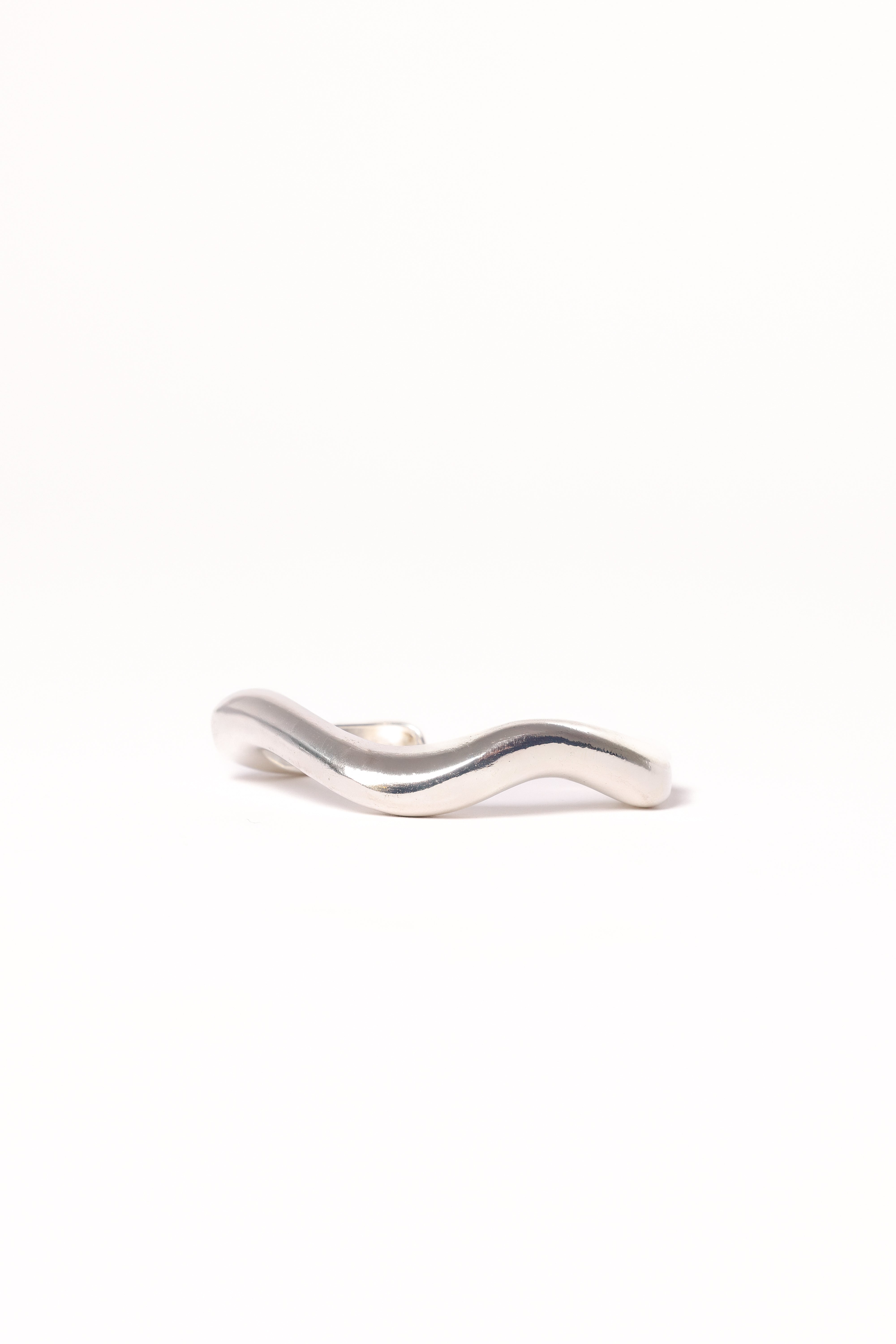 Silver Cuff Bangle Bracelet - Banks Sleek Slip-On Design