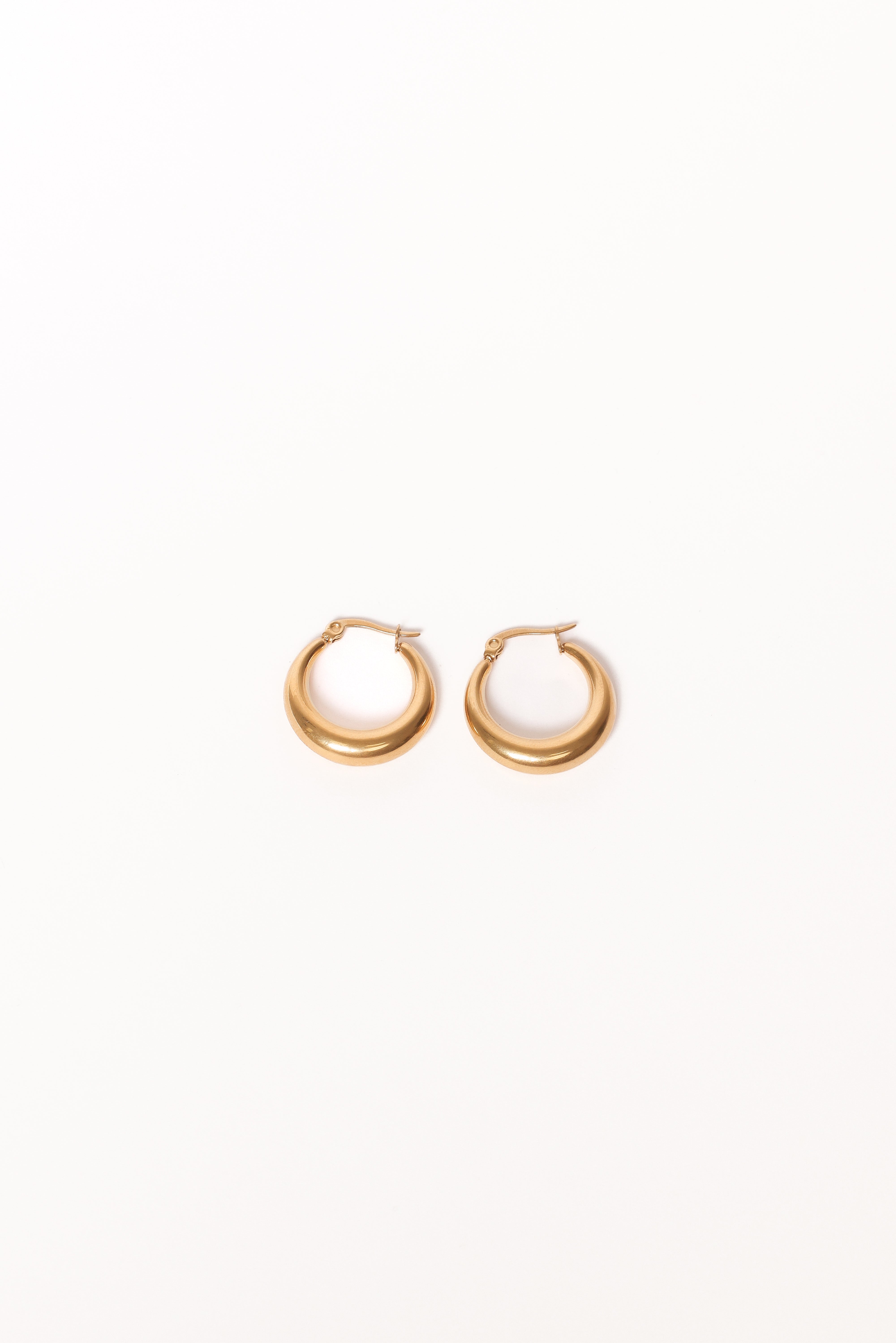 Gold Hoop Earrings - Sloane Elegant Titanium Steel Design