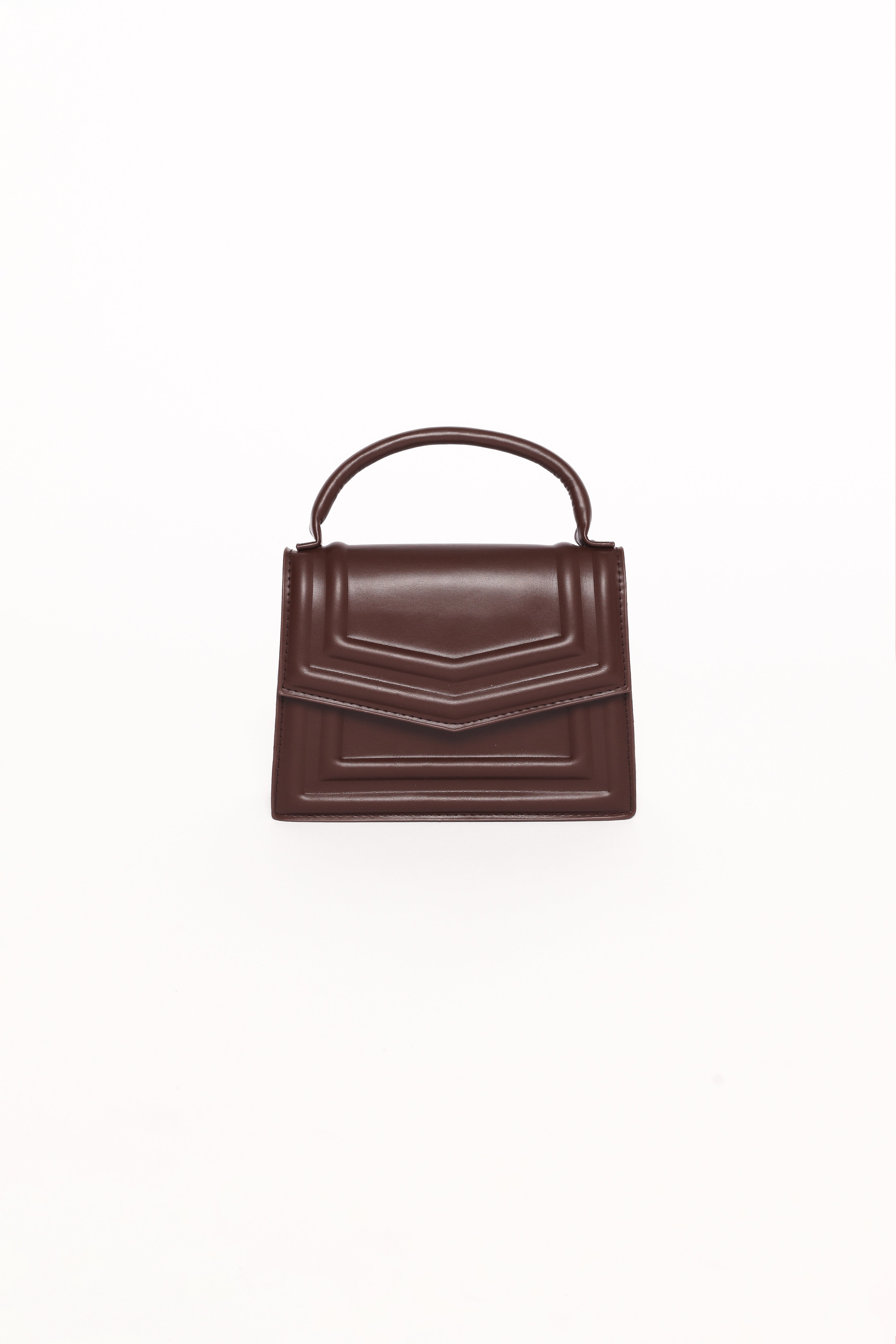 Chocolate Brown Rochelle Leather Crossbody Bag with Top Handle