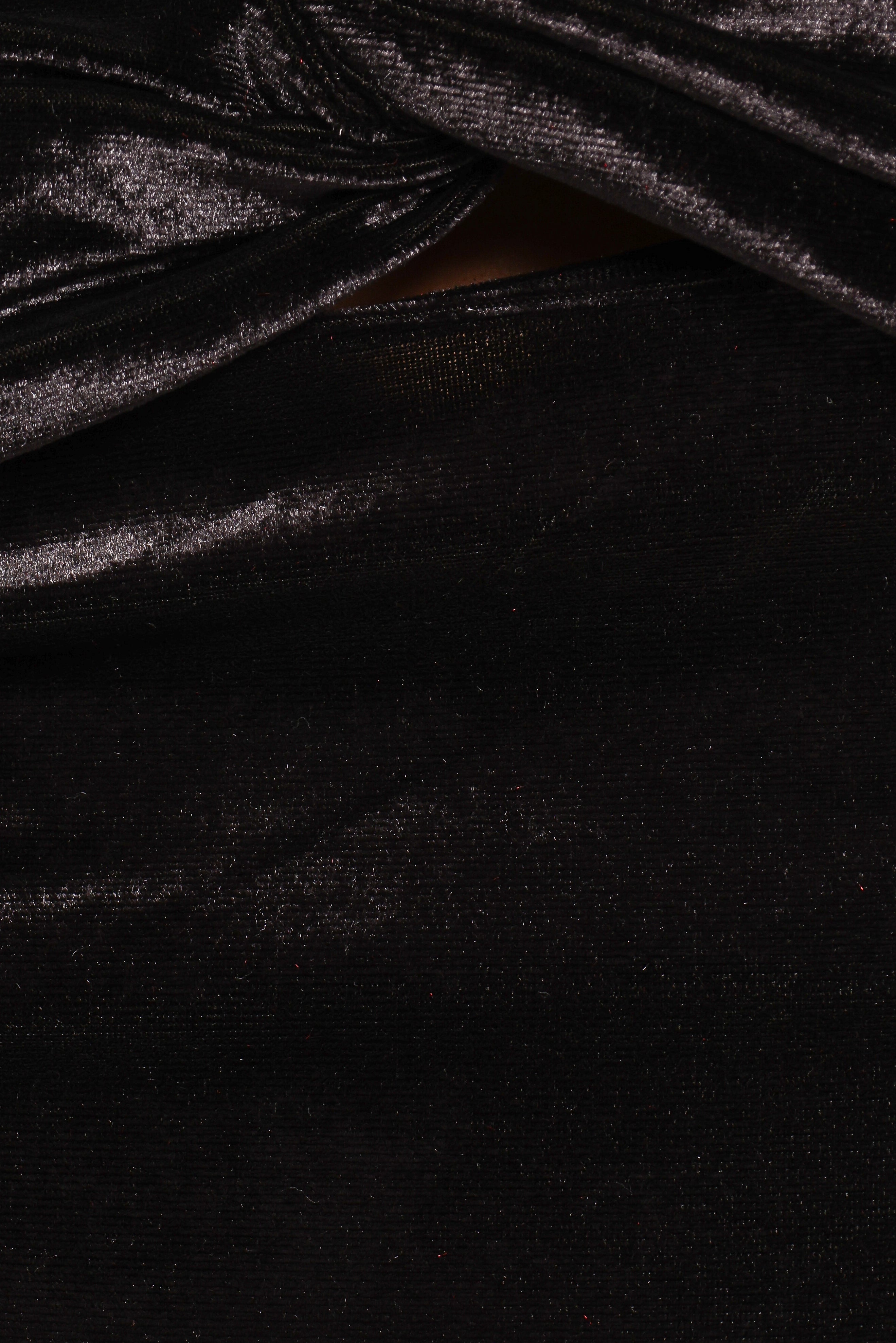 Suri Black Velvet High Waist Maxi Skirt - Polyester Spandex