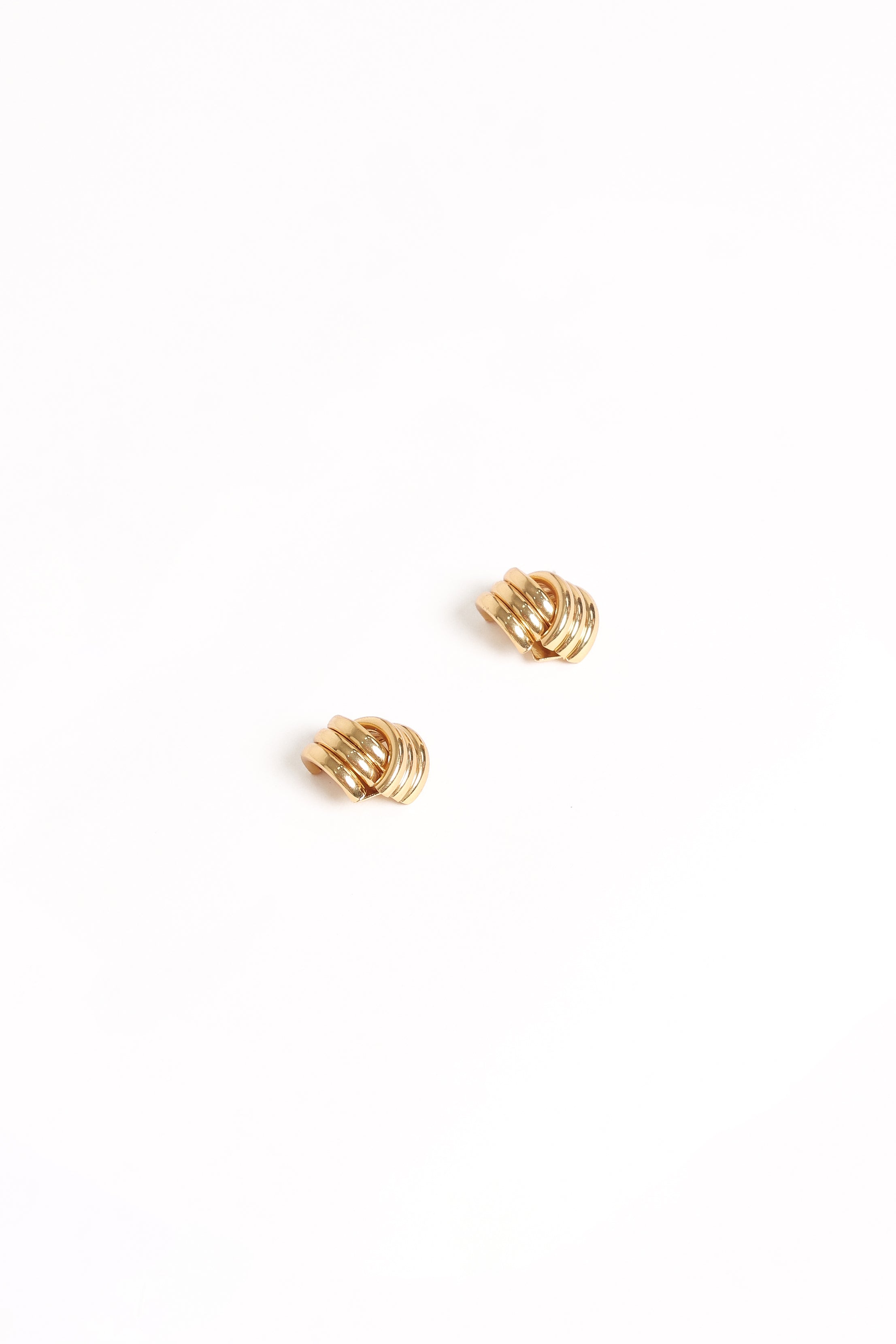 Gold Knot Marigold Earrings - Handcrafted Copper Studs