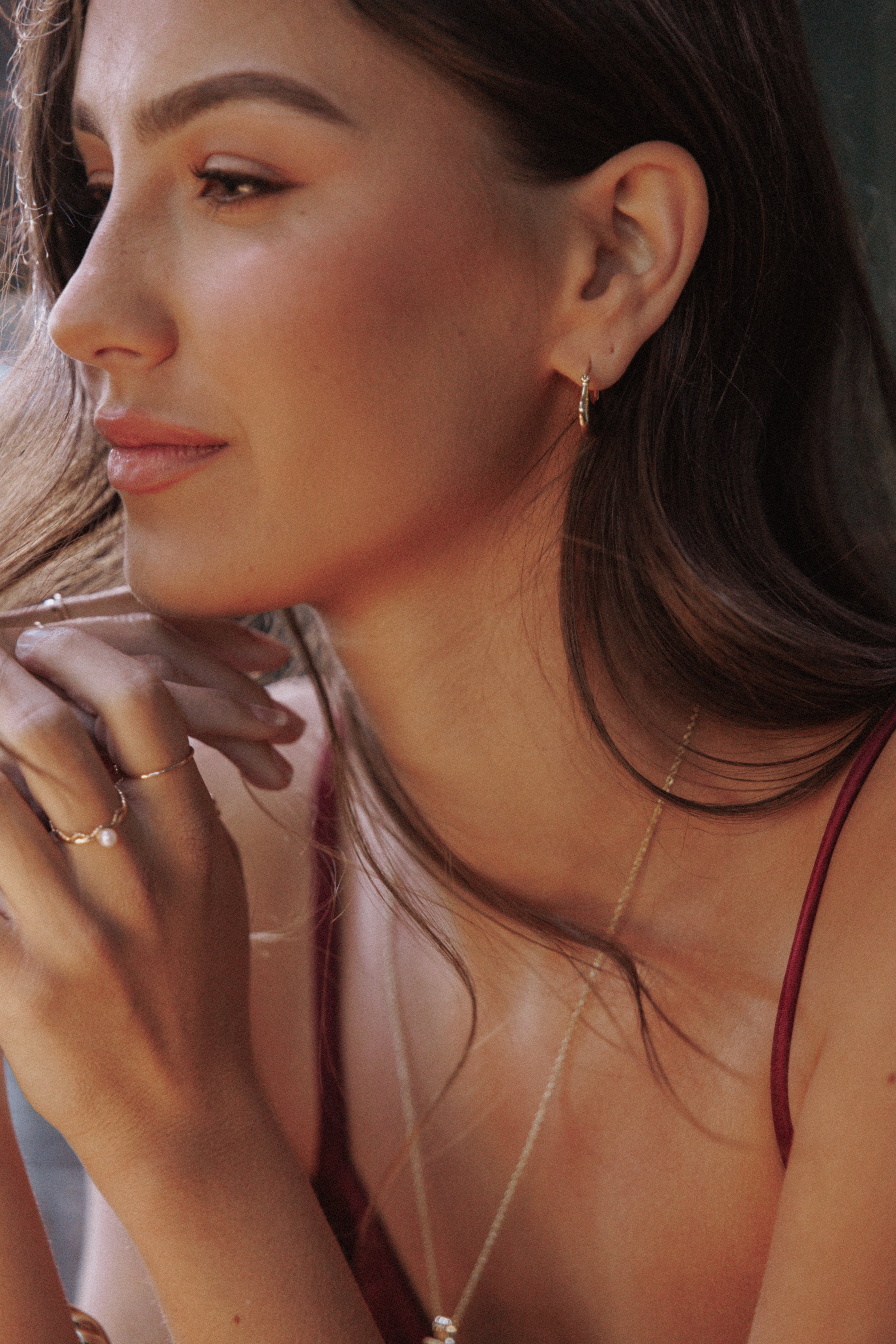 Gold Hoop Earrings - Carissa Drop Style 1" Alloy Jewelry