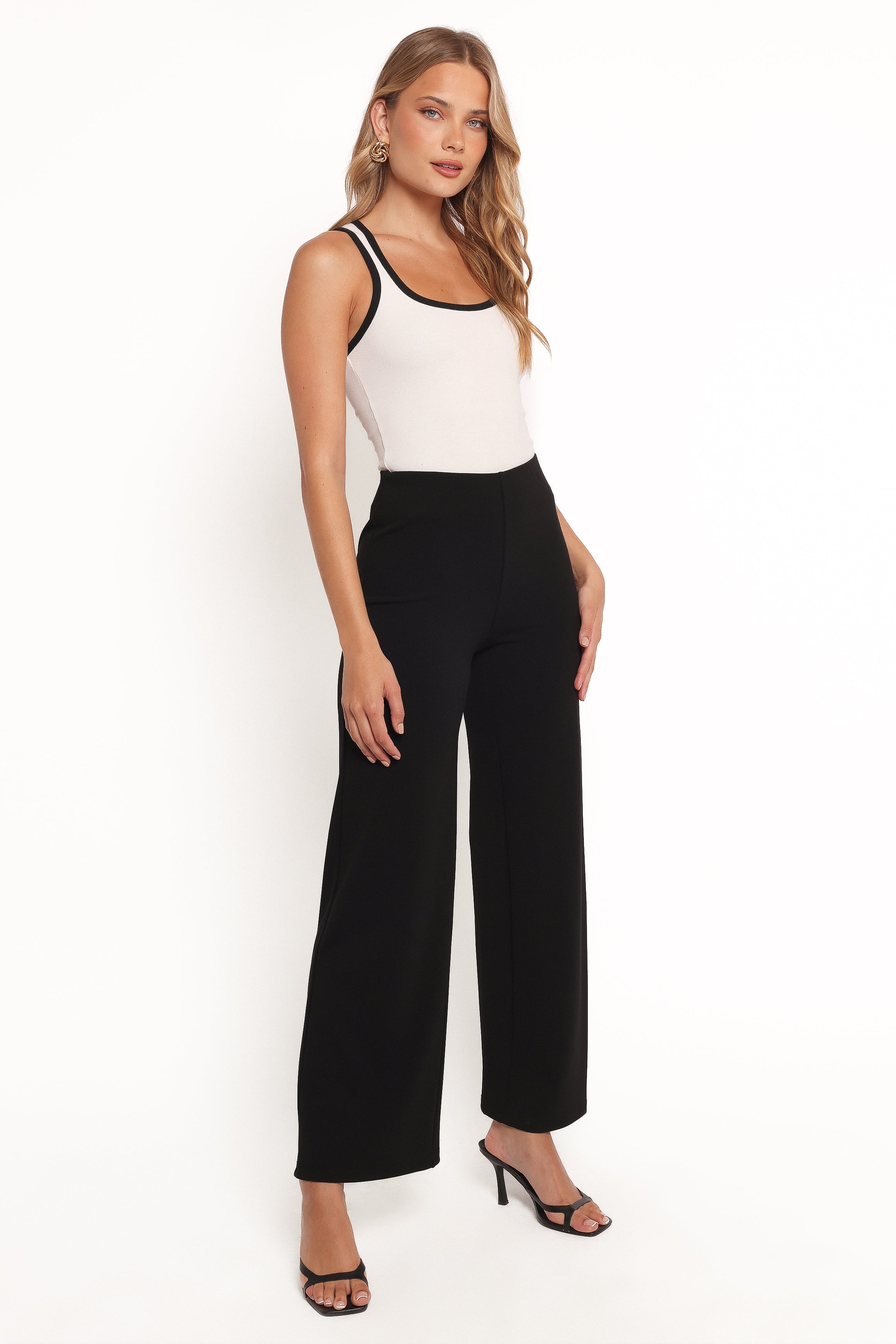 Colette High Waisted Black Pants - Tailored Straight Leg