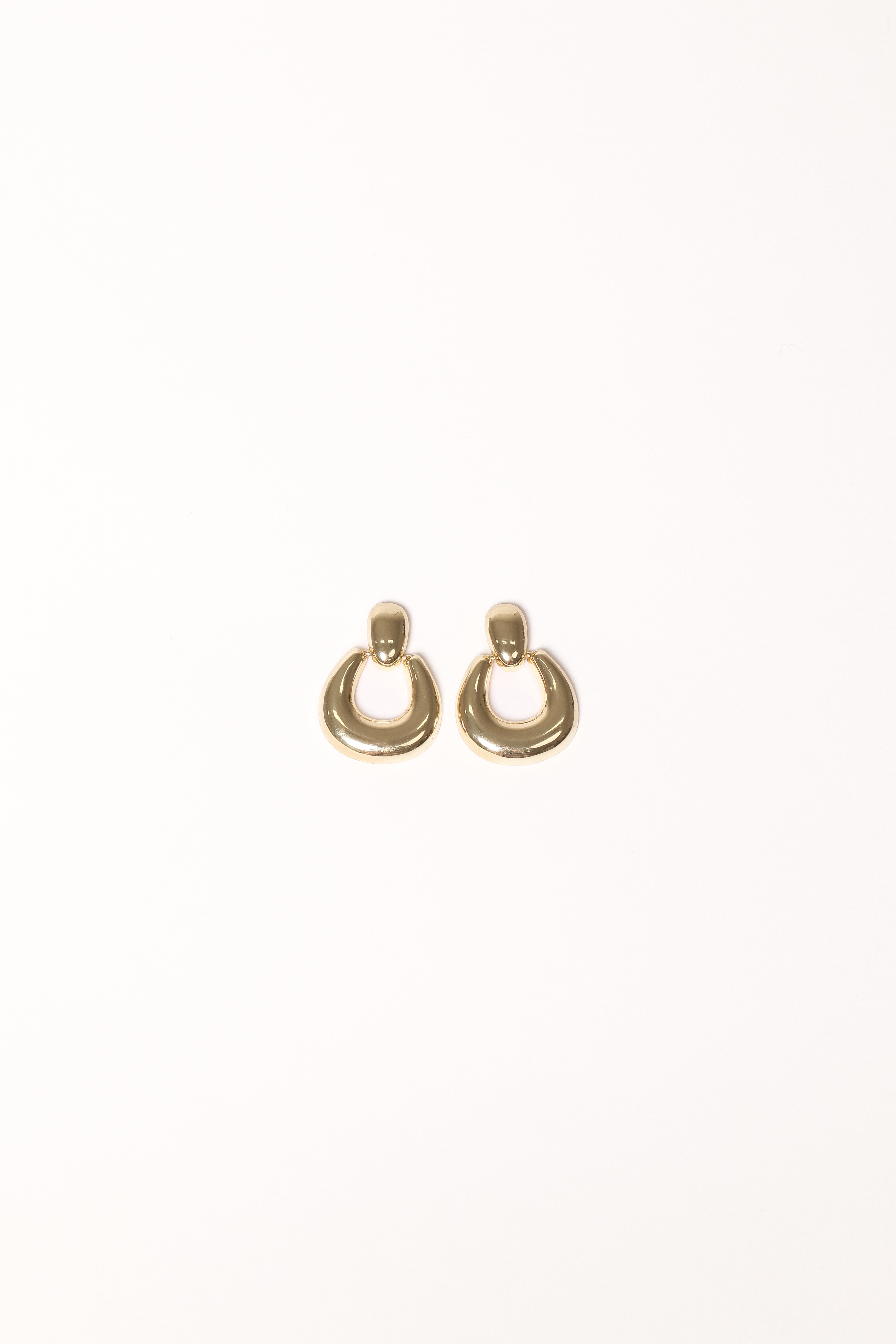 Celine Gold Hoop Earrings - Brass Drop Style