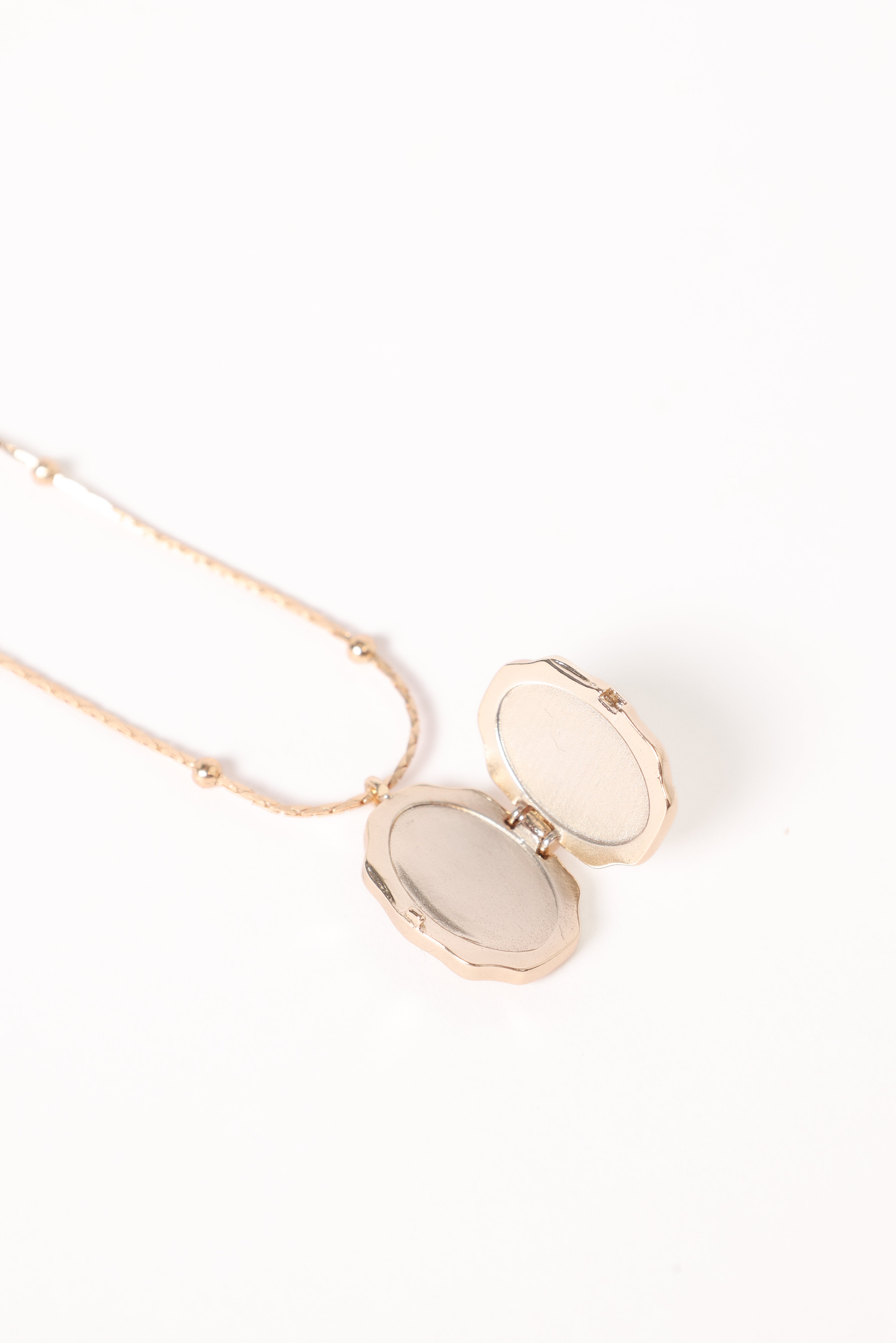 Gold Locket Necklace - Emory Pendant with Delicate Chain