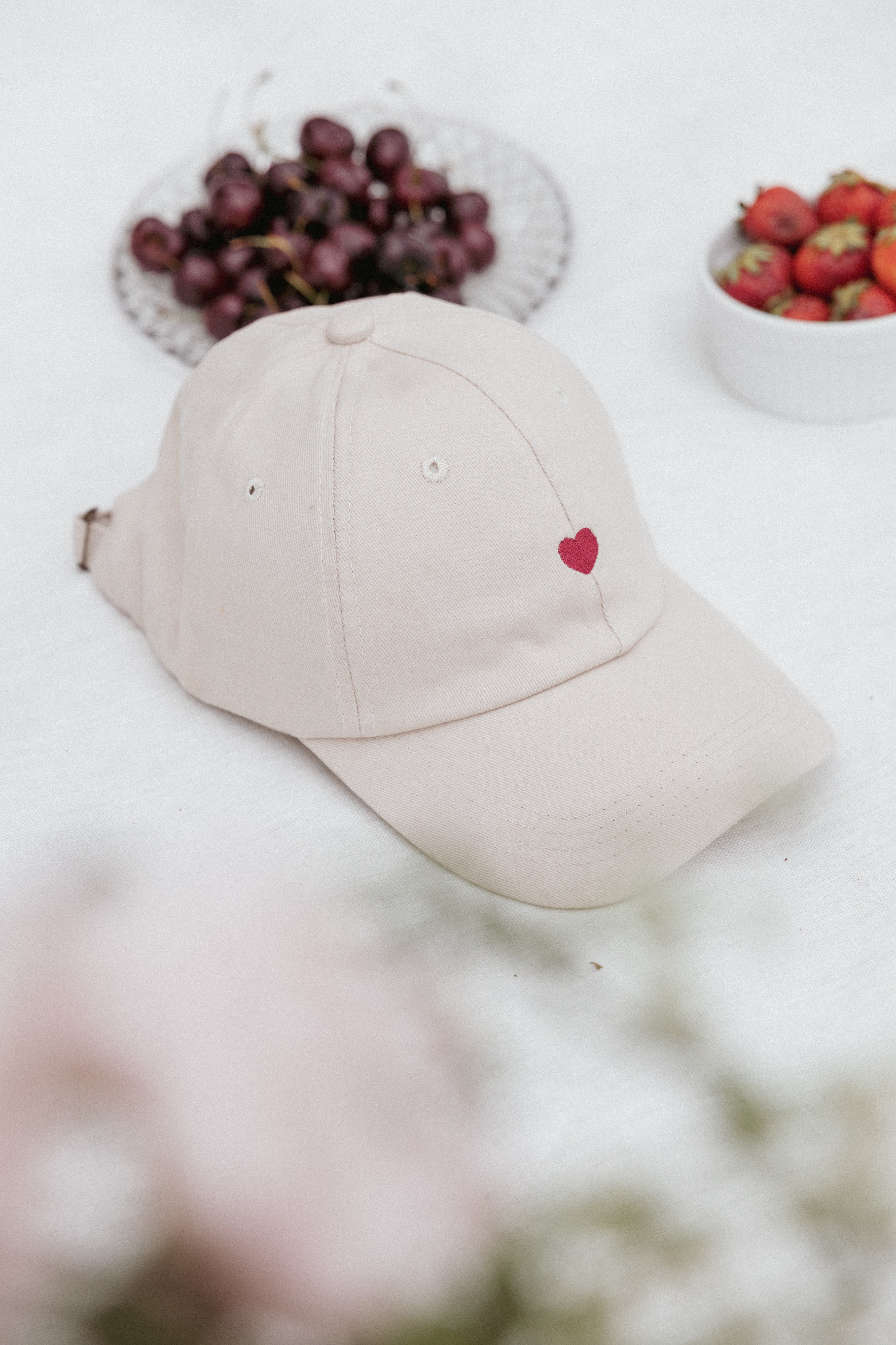 Aurelia Cotton Cap with Adjustable Strap - Beige