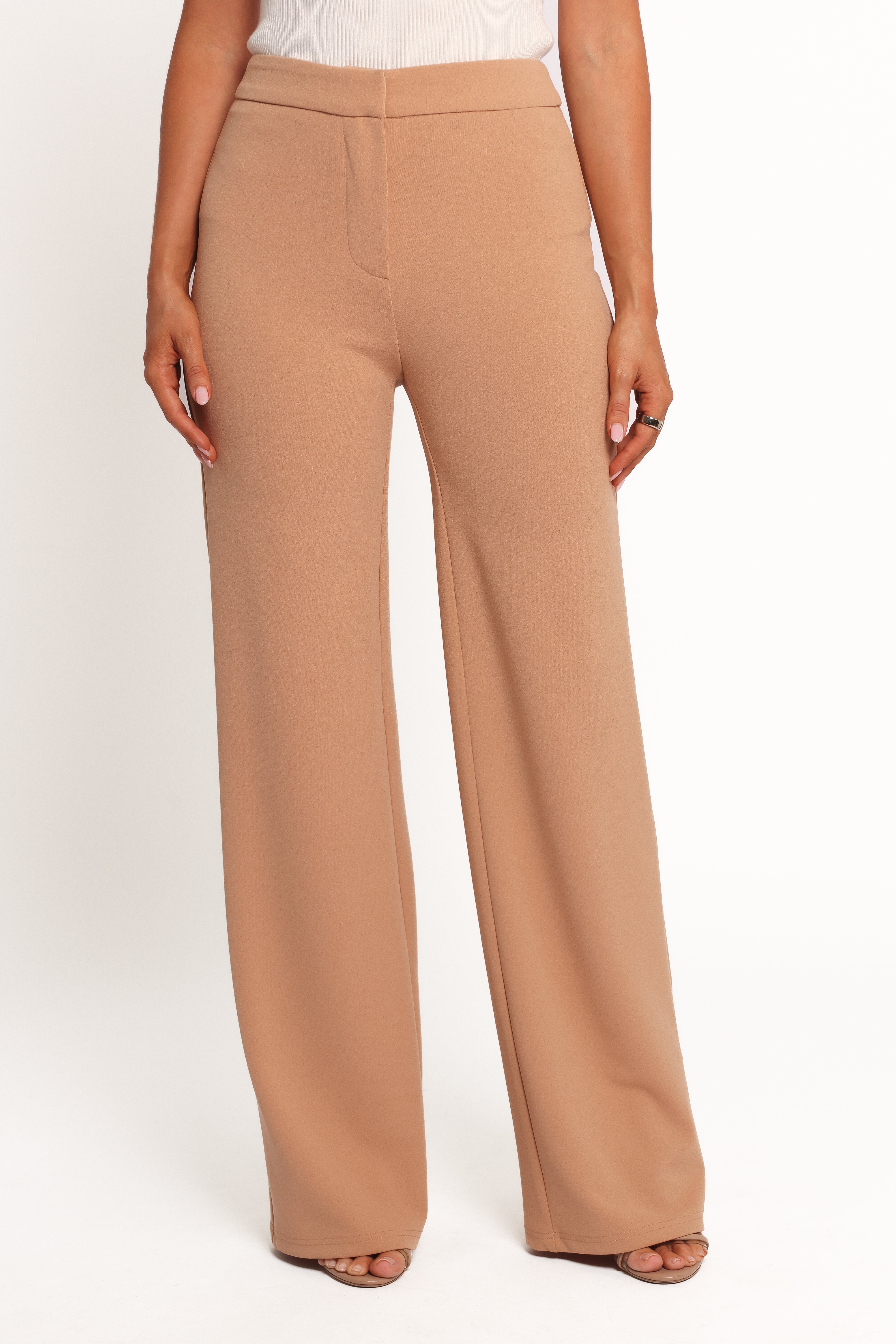 Liora High Waist Wide Leg Knit Pants - Mocha