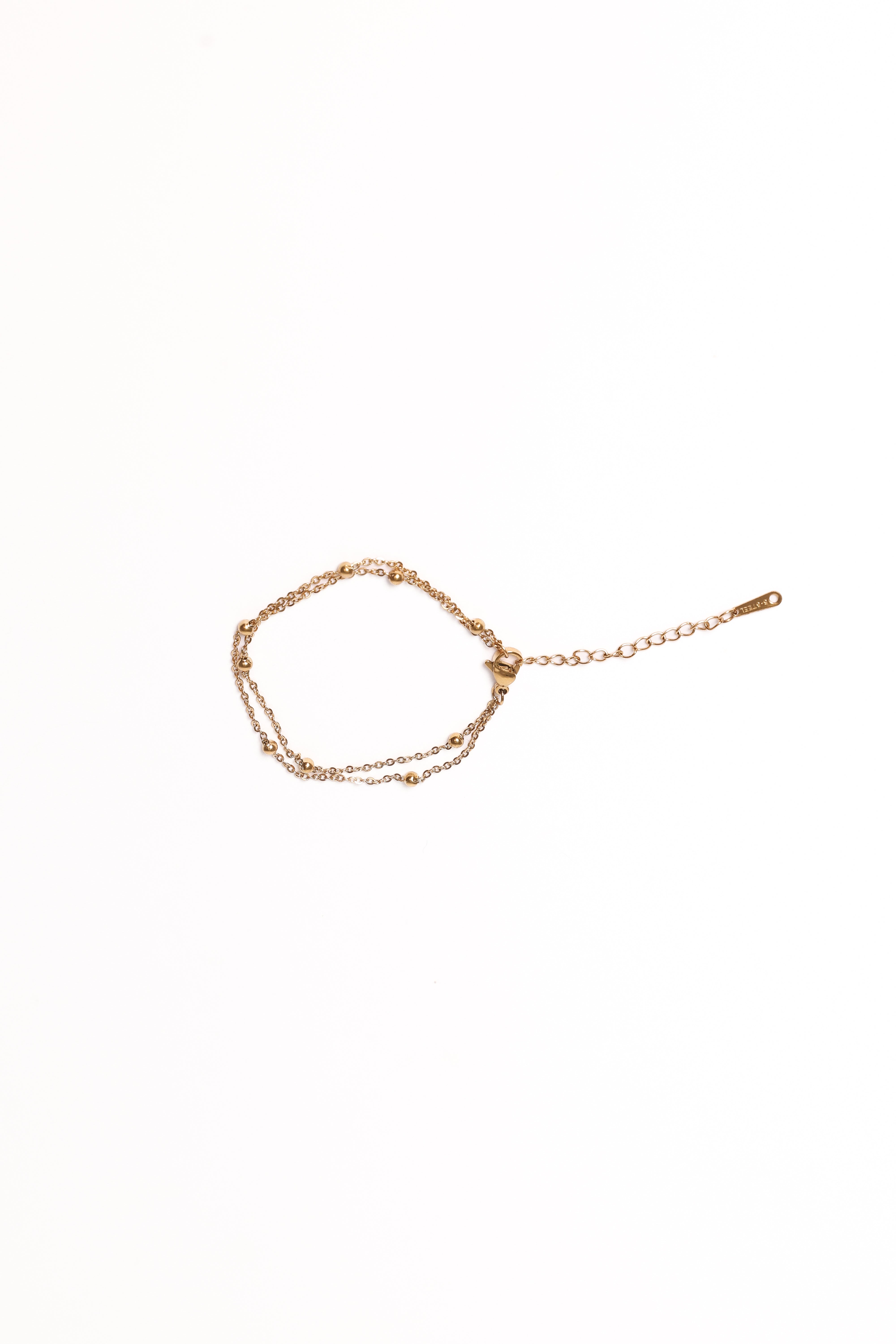 Noemi Gold Chain Link Bracelet with Bead Design