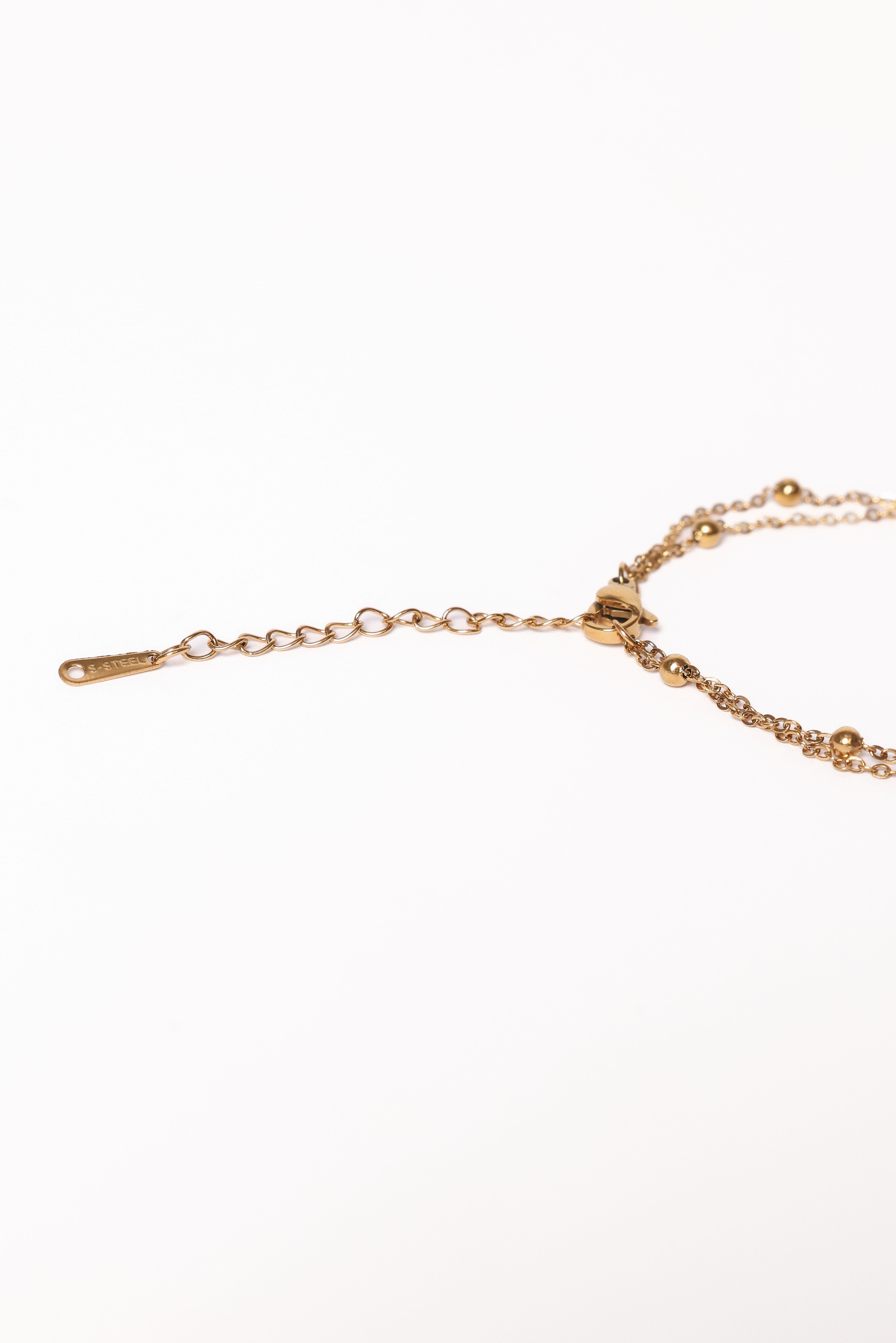 Noemi Gold Chain Link Bracelet with Bead Design