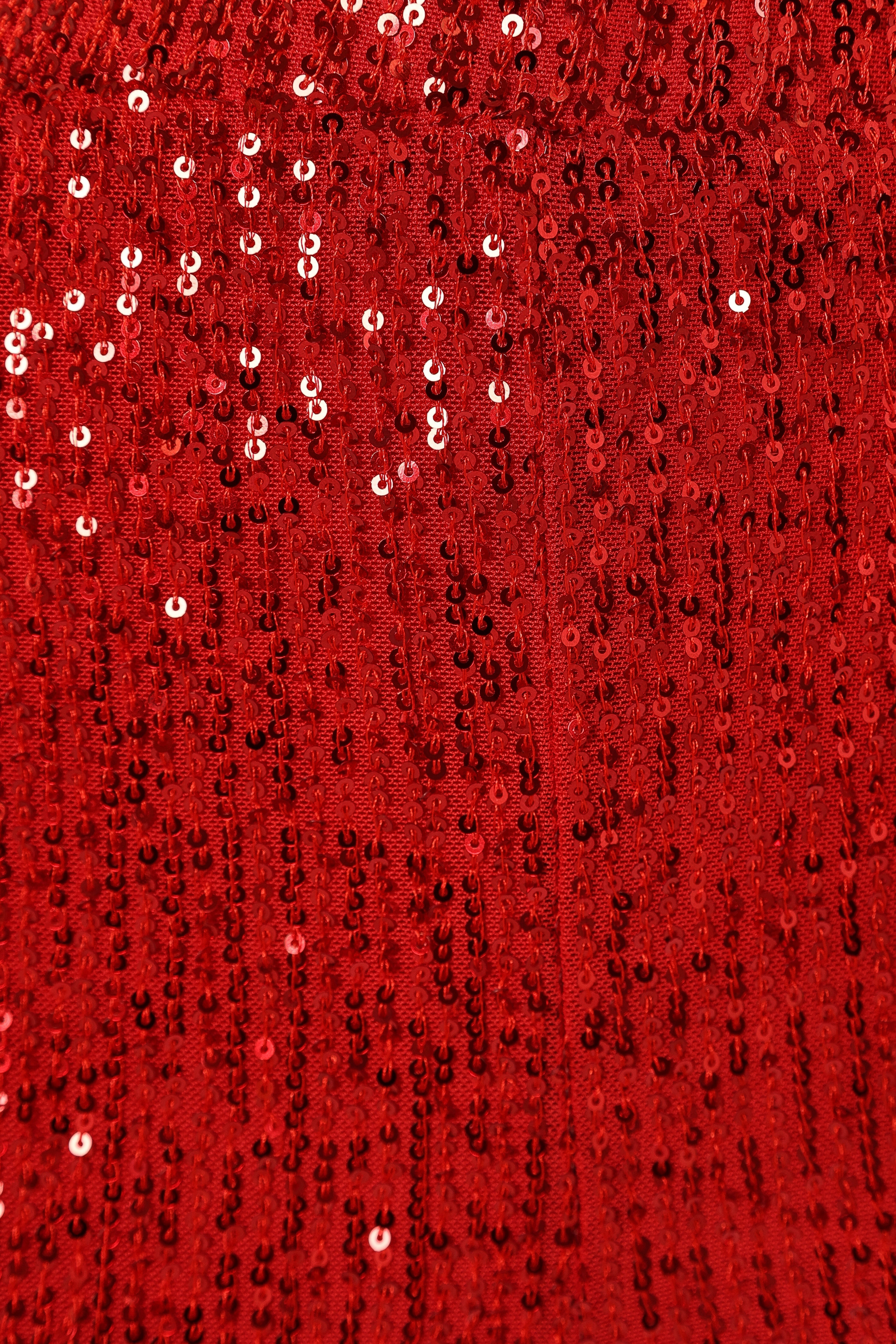 Red Sequin High Waist Flare Pants - Lilianna Stretch Party Pants