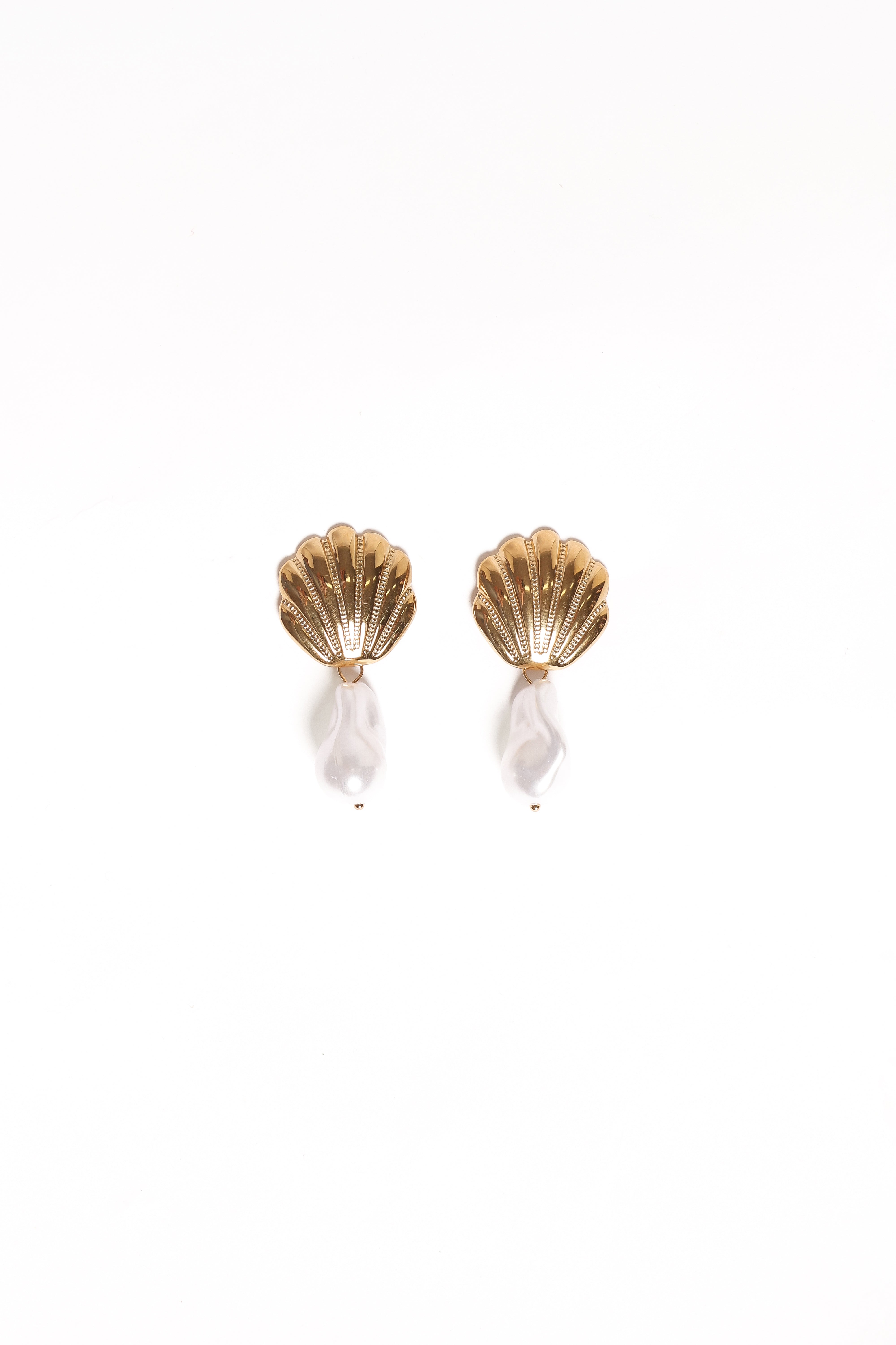 Francesca Gold Pearl Drop Earrings with Butterfly Back