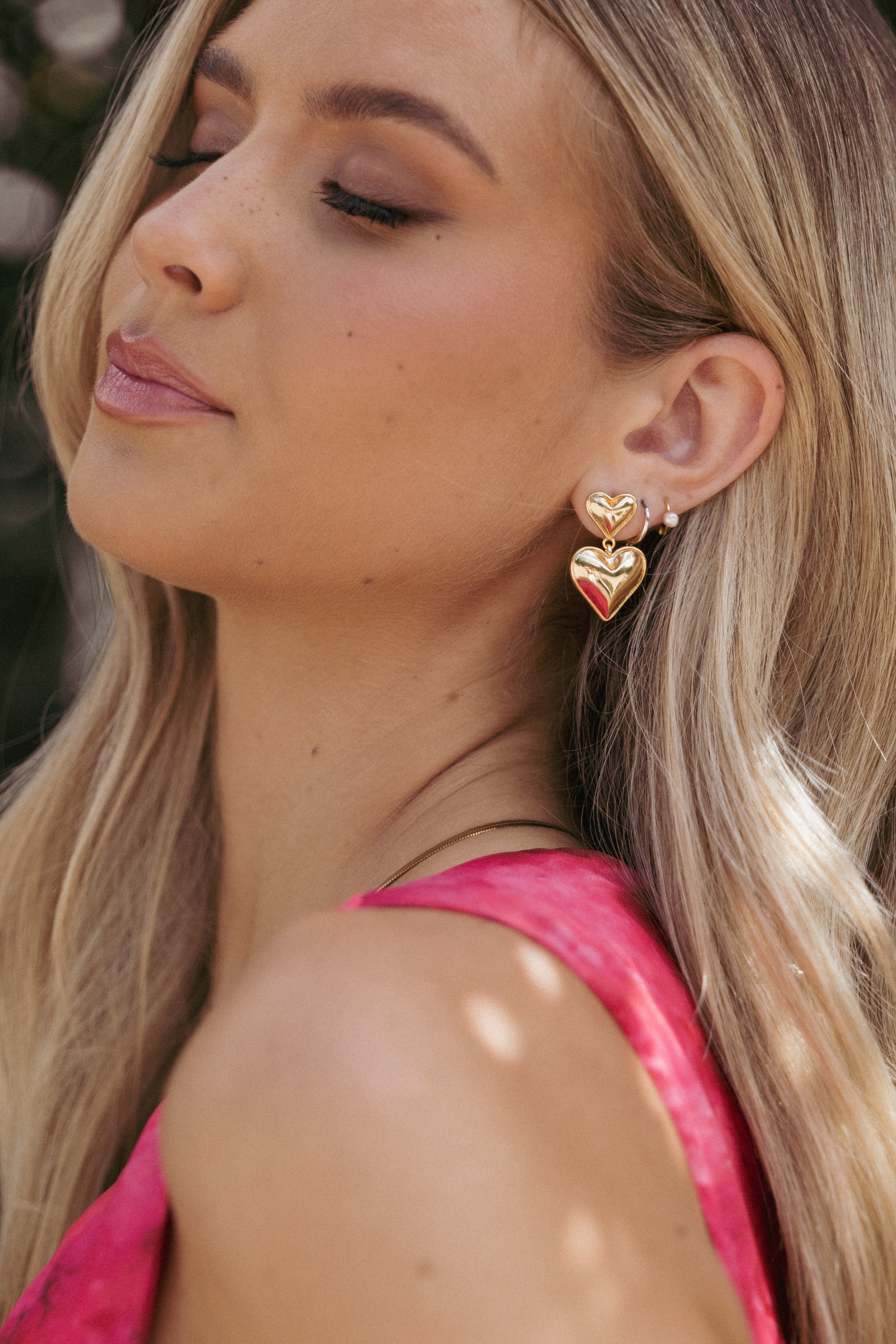 Gold Heart Drop Earrings - Mariana Elegant Alloy Jewelry