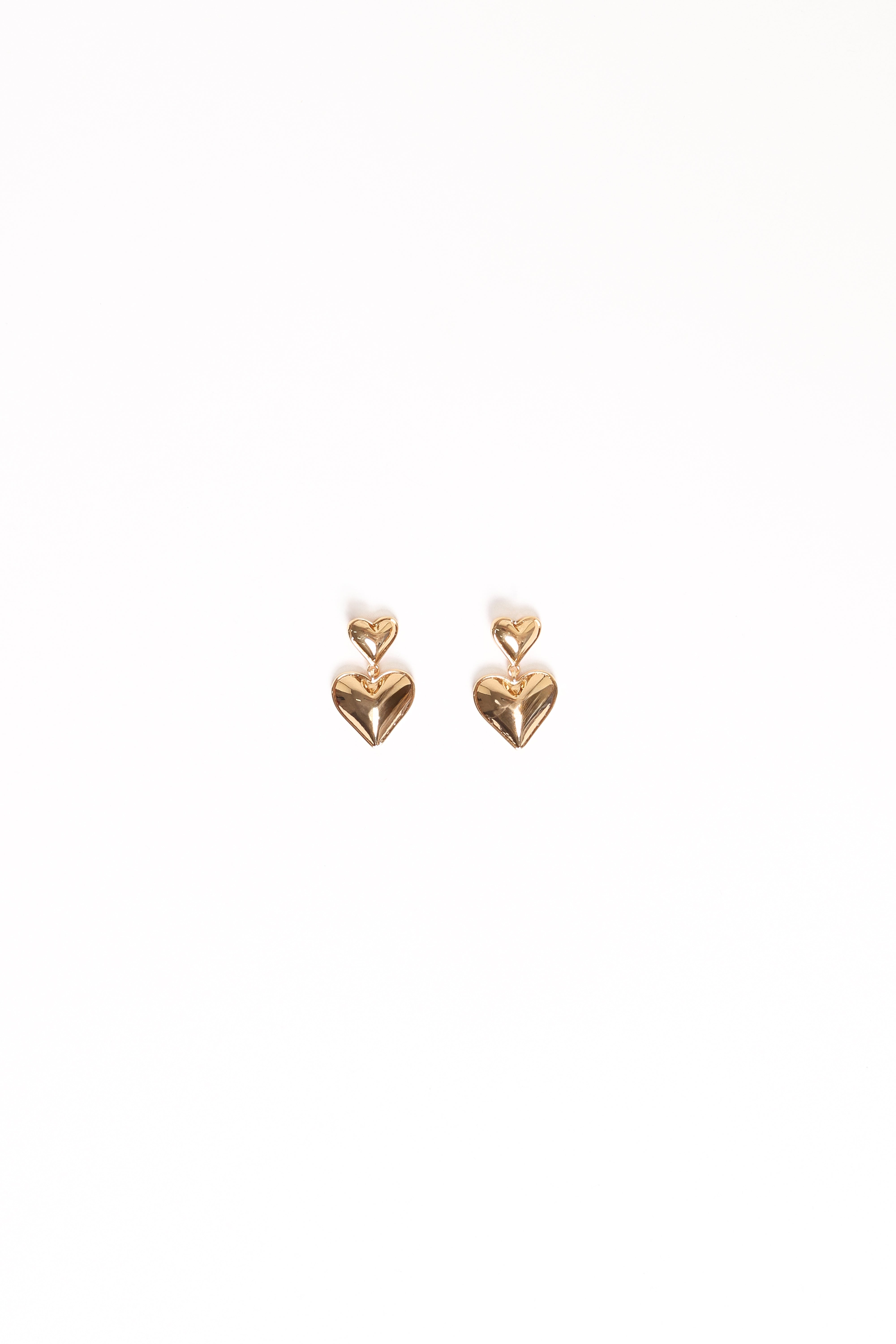 Gold Heart Drop Earrings - Mariana Elegant Alloy Jewelry
