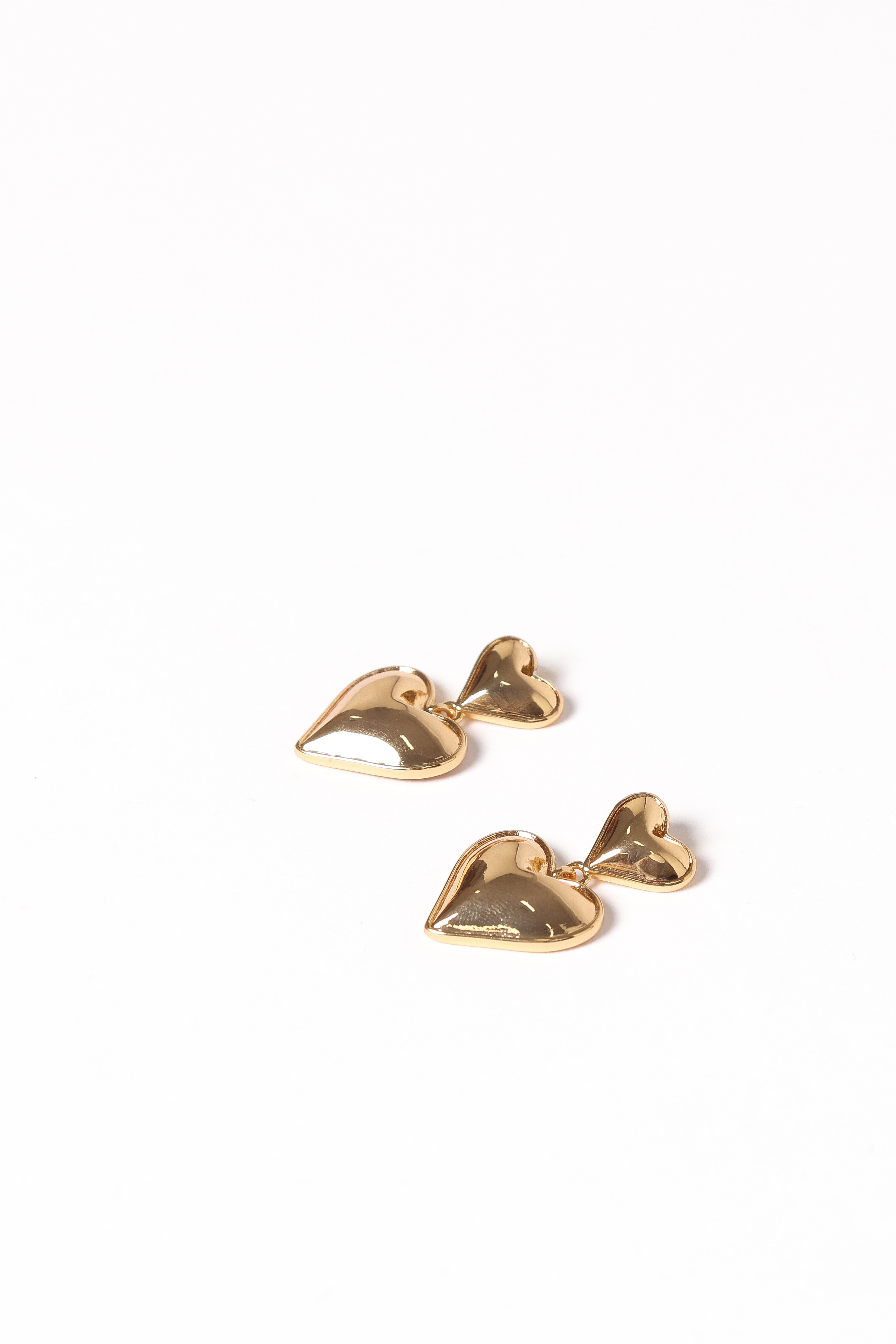 Gold Heart Drop Earrings - Mariana Elegant Alloy Jewelry