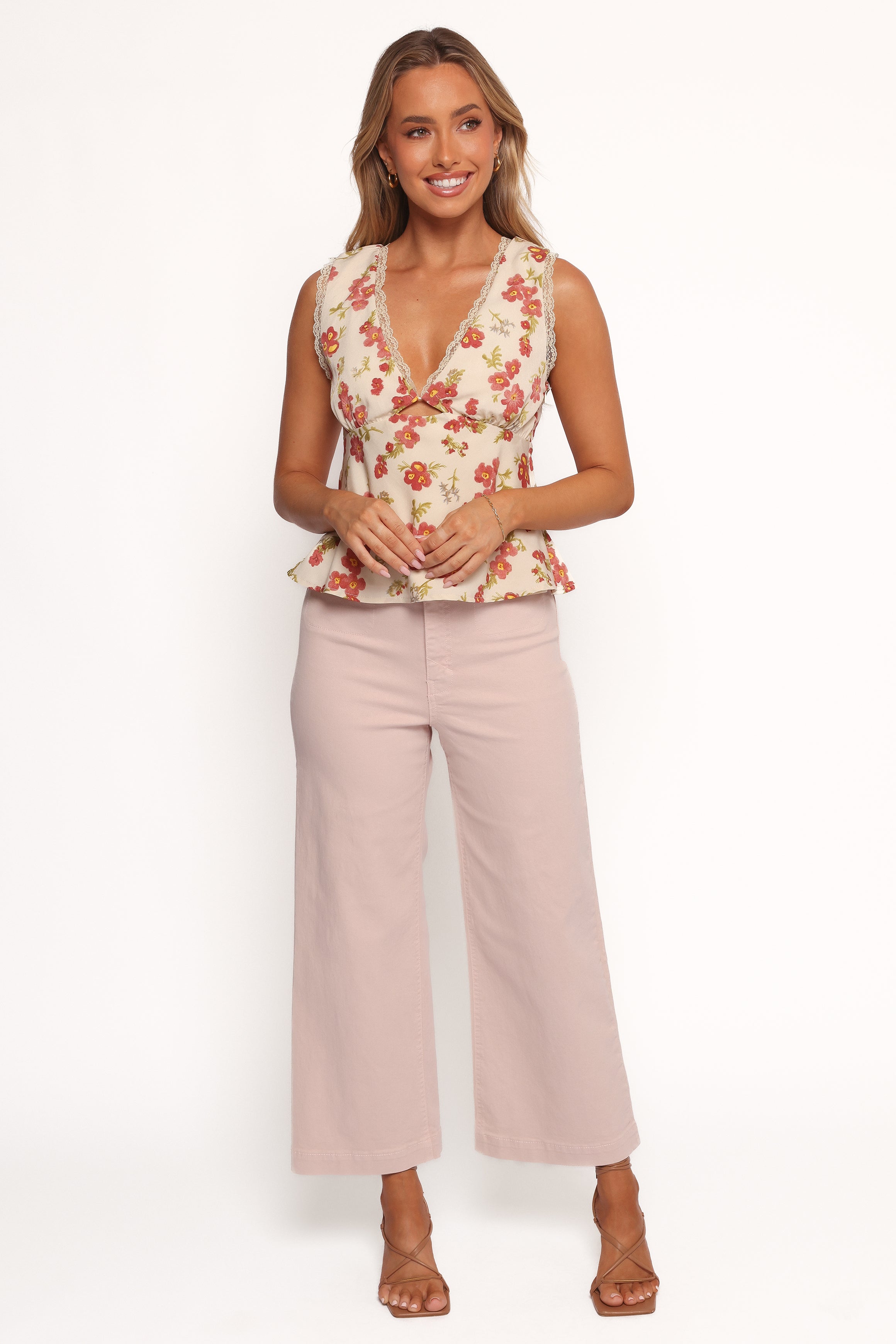 Gemma High Rise Cropped Wide Leg Jeans - Sepia Rose