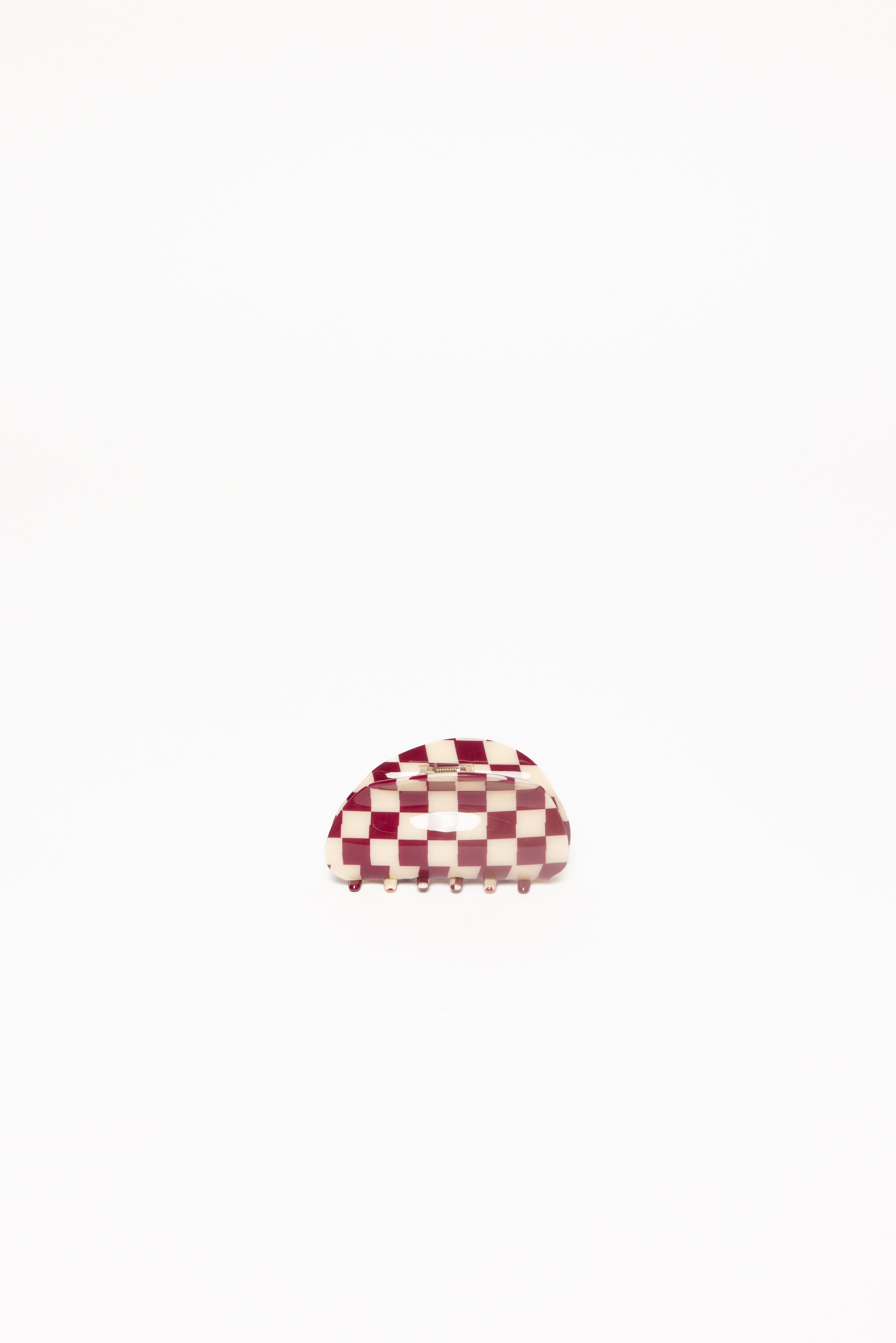 Verena Red Gingham Hair Claw Clip - 3.5" Acetate