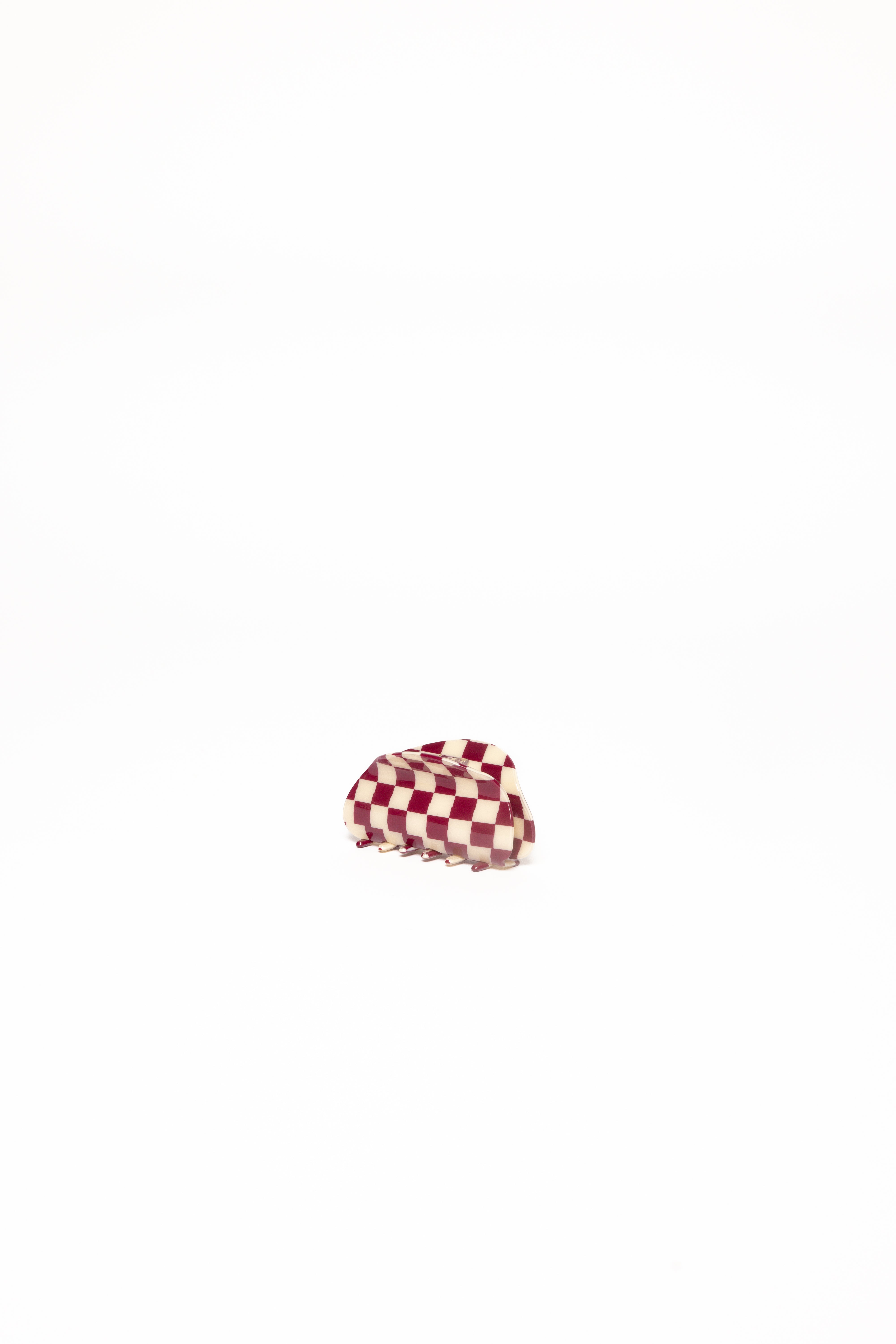 Verena Red Gingham Hair Claw Clip - 3.5" Acetate