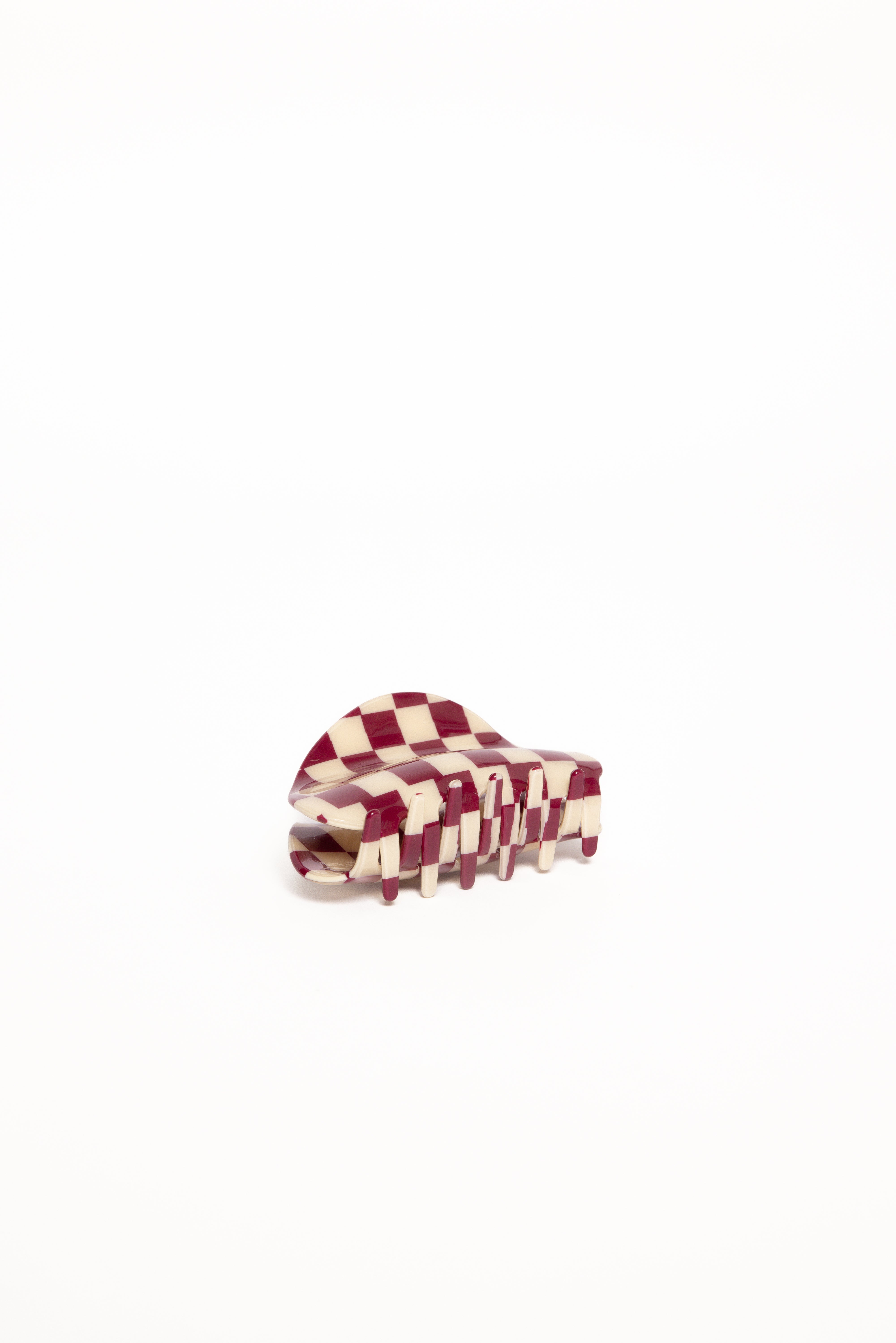 Verena Red Gingham Hair Claw Clip - 3.5" Acetate