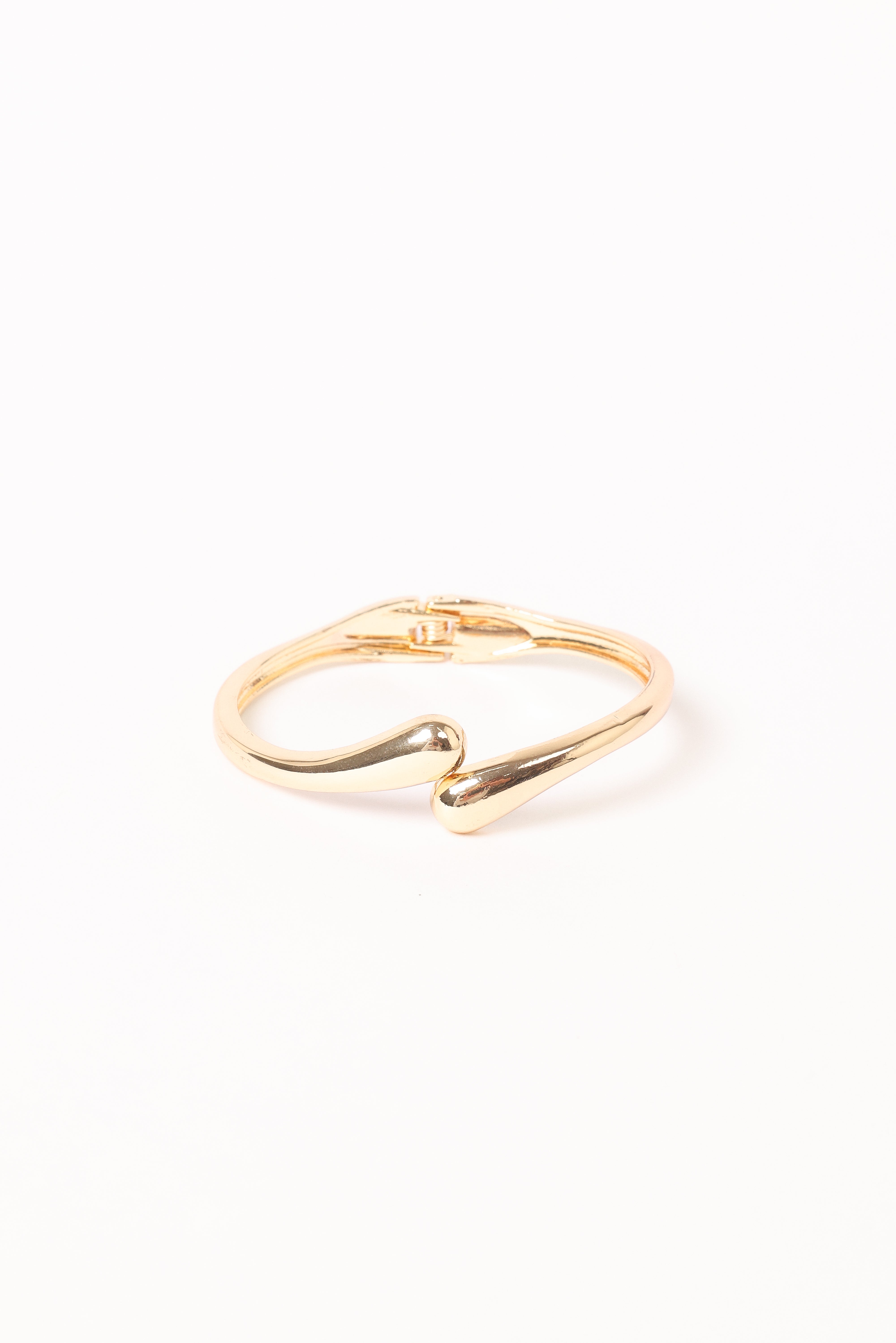 Gold Jordan Cuff Bracelet - Hinge Bangle in Alloy