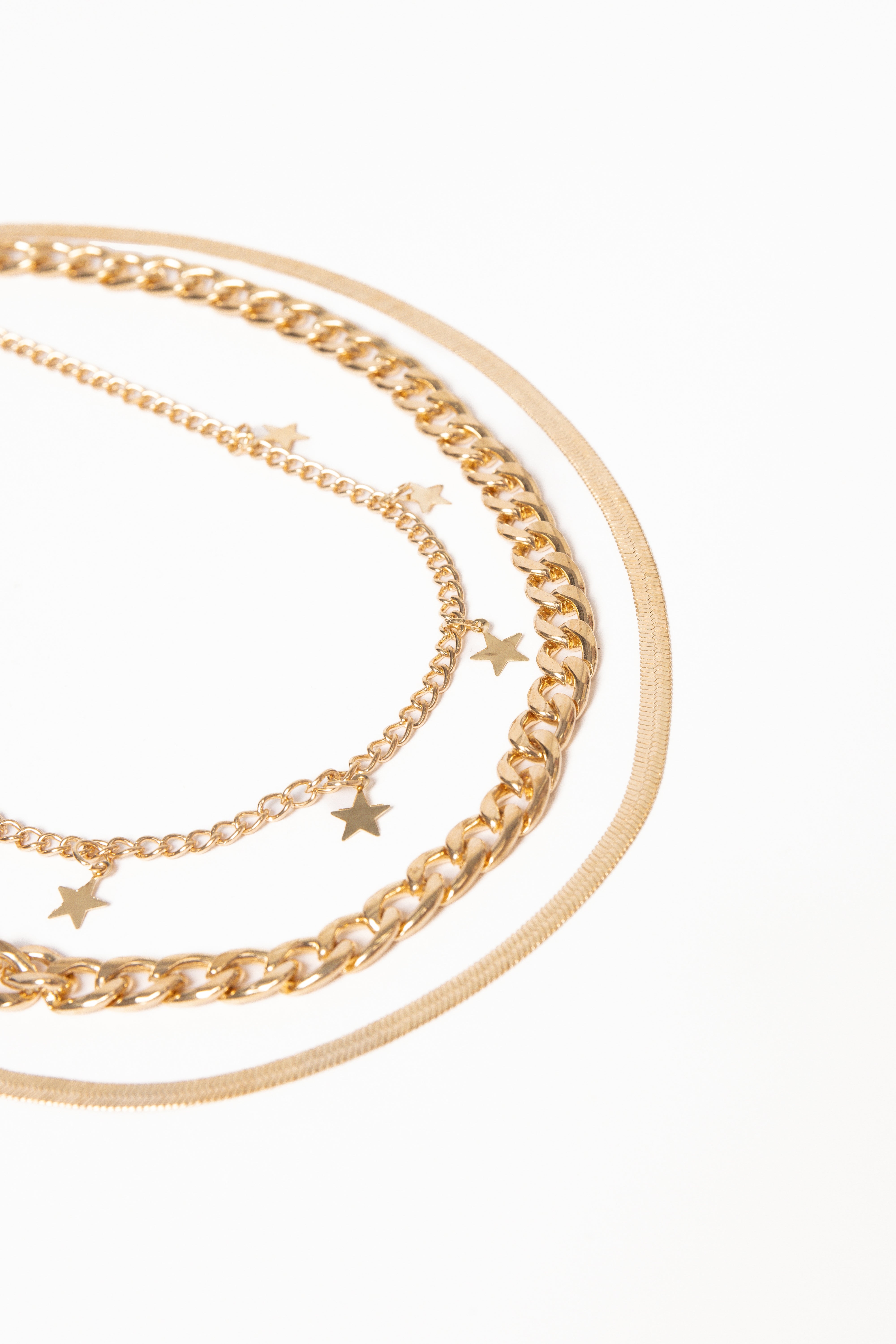 Giorgia Gold Layered Necklace with Star Charms - 3-in-1 Design