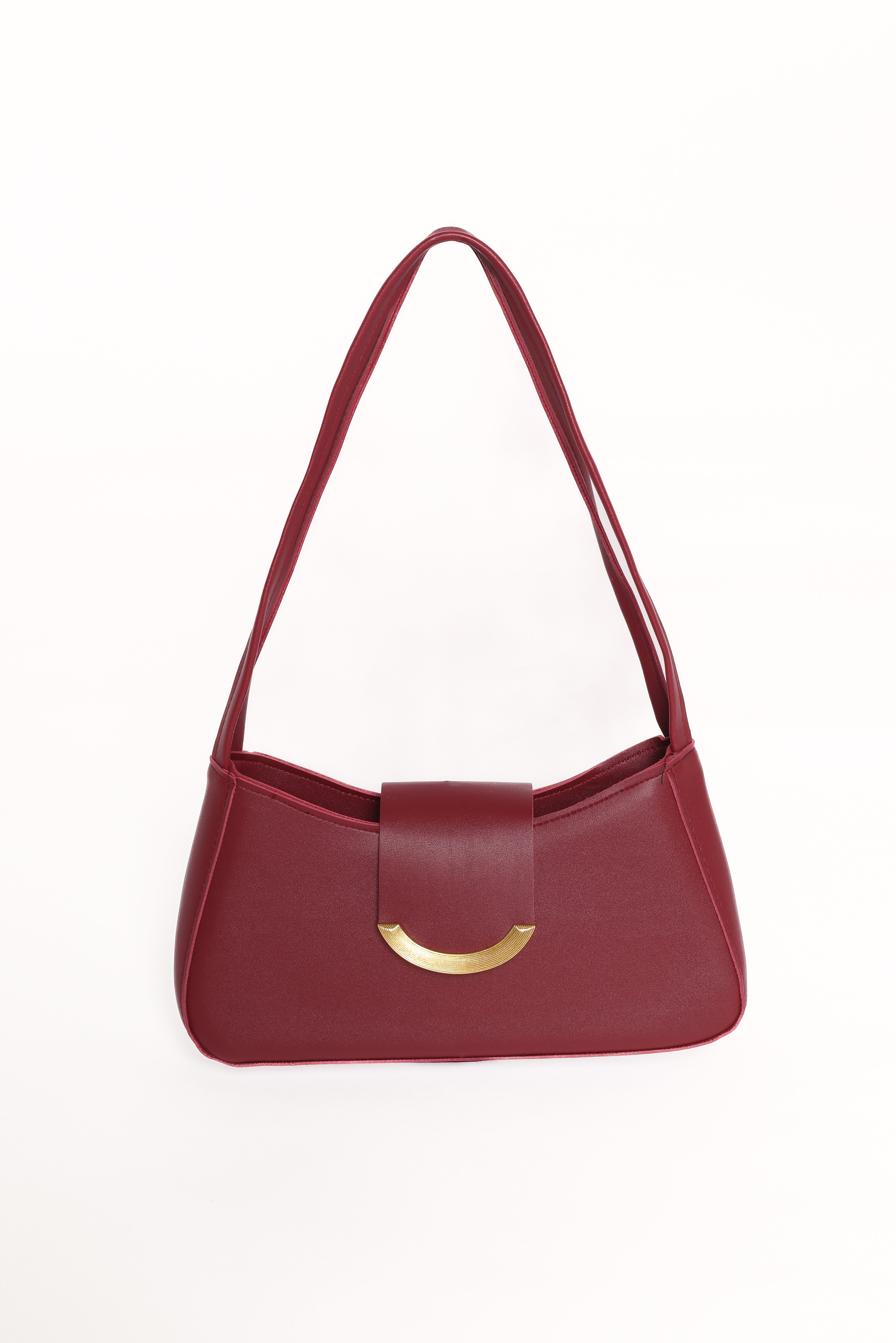 Darina Red PU Leather Crossbody Bag with Magnetic Closure