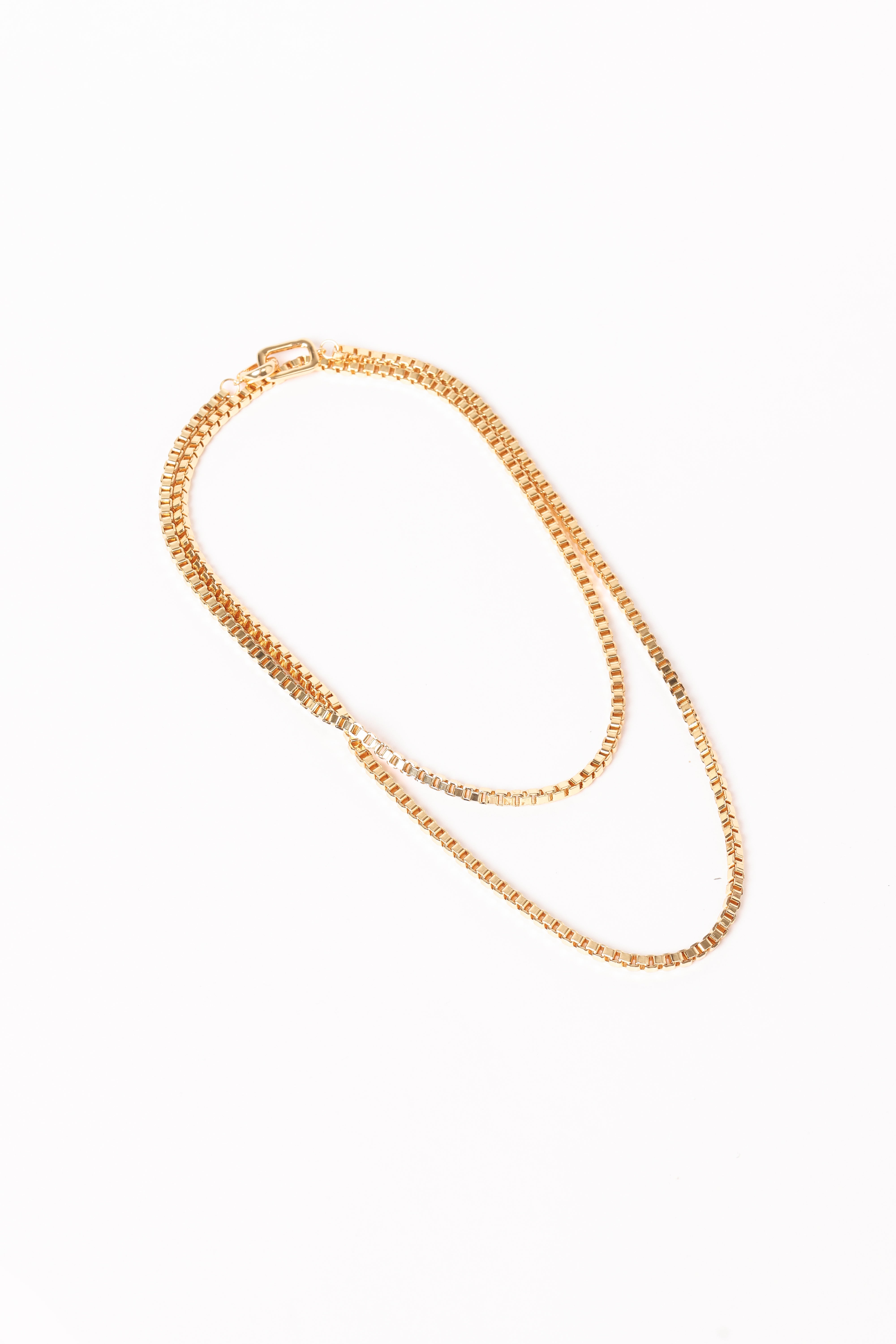 Gold Double Layer Chain Necklace - Arles Stainless Steel Elegant Jewelry