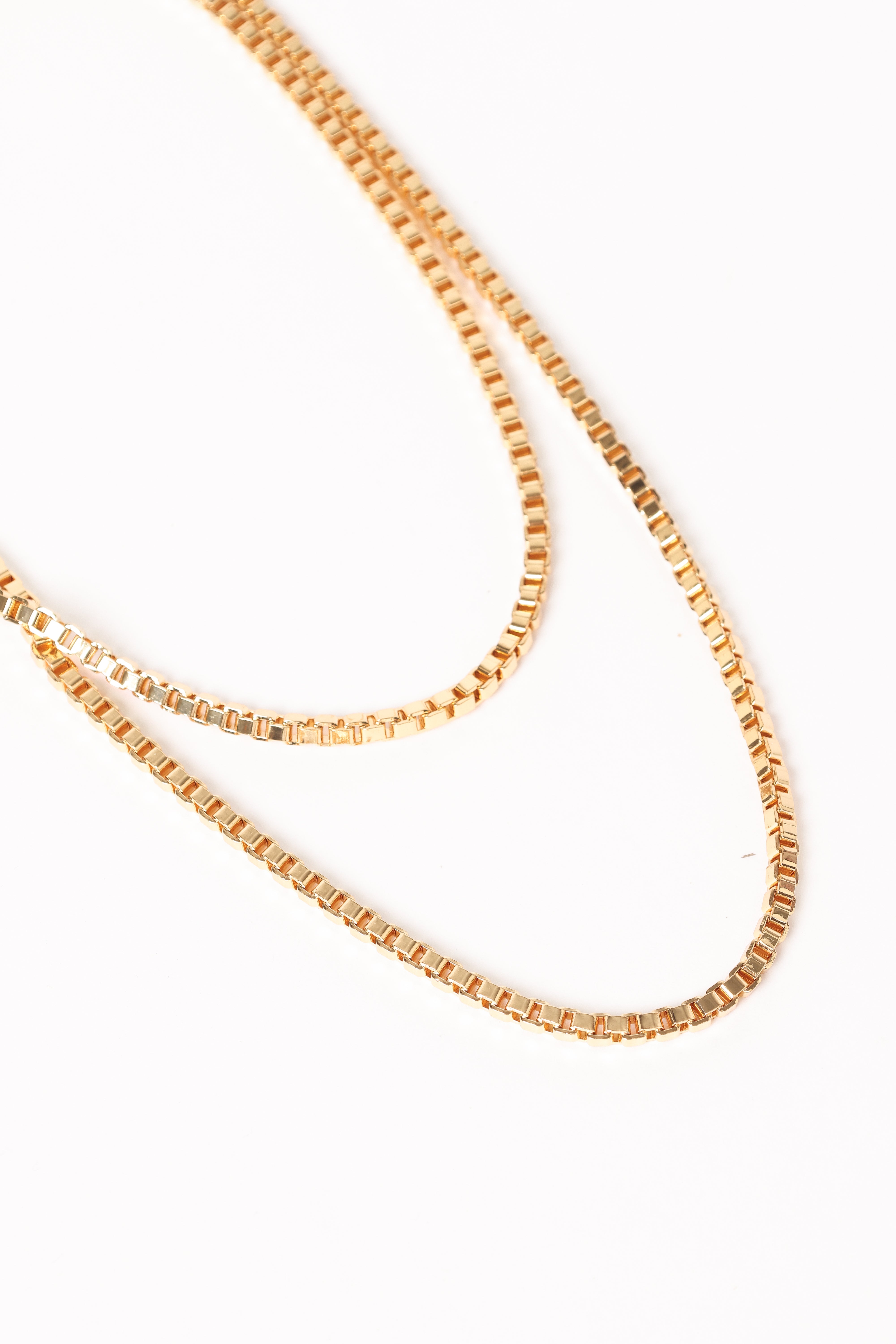 Gold Double Layer Chain Necklace - Arles Stainless Steel Elegant Jewelry