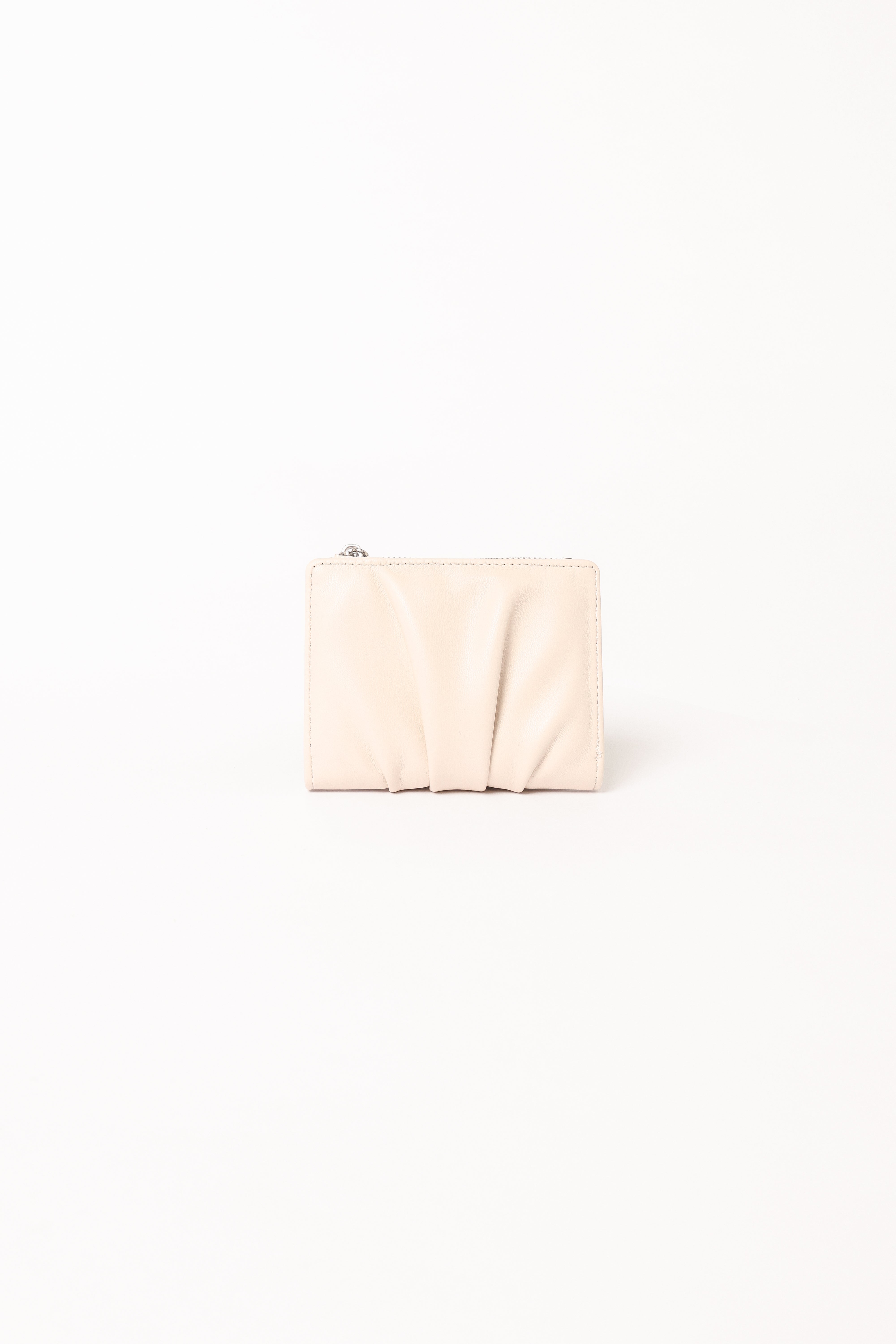 Collins Slim Cardholder Wallet with Zip Pocket - Cream PU Leather
